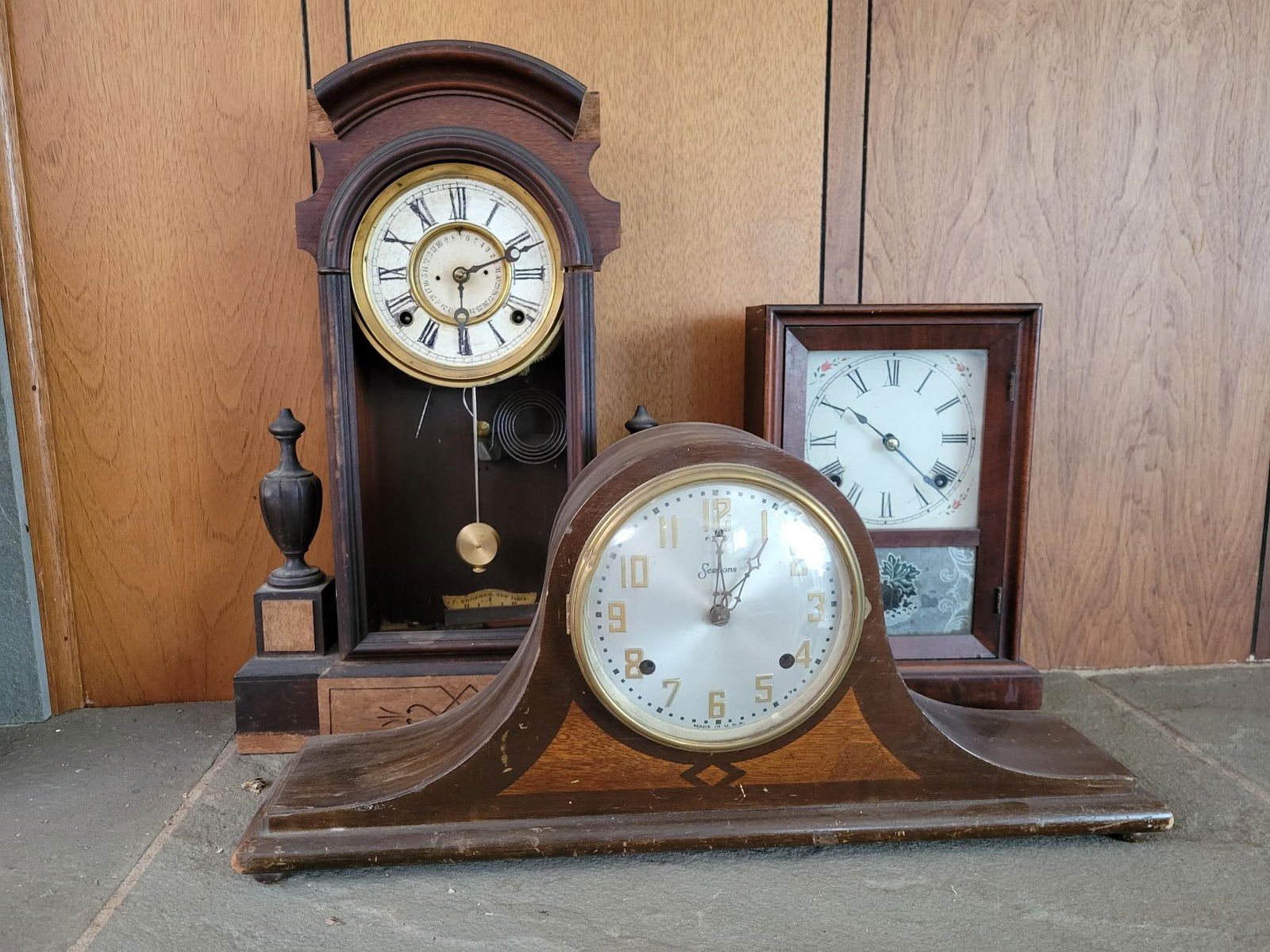 Lot of 3 Antique Mantle Clock - As Is (1 of 19)