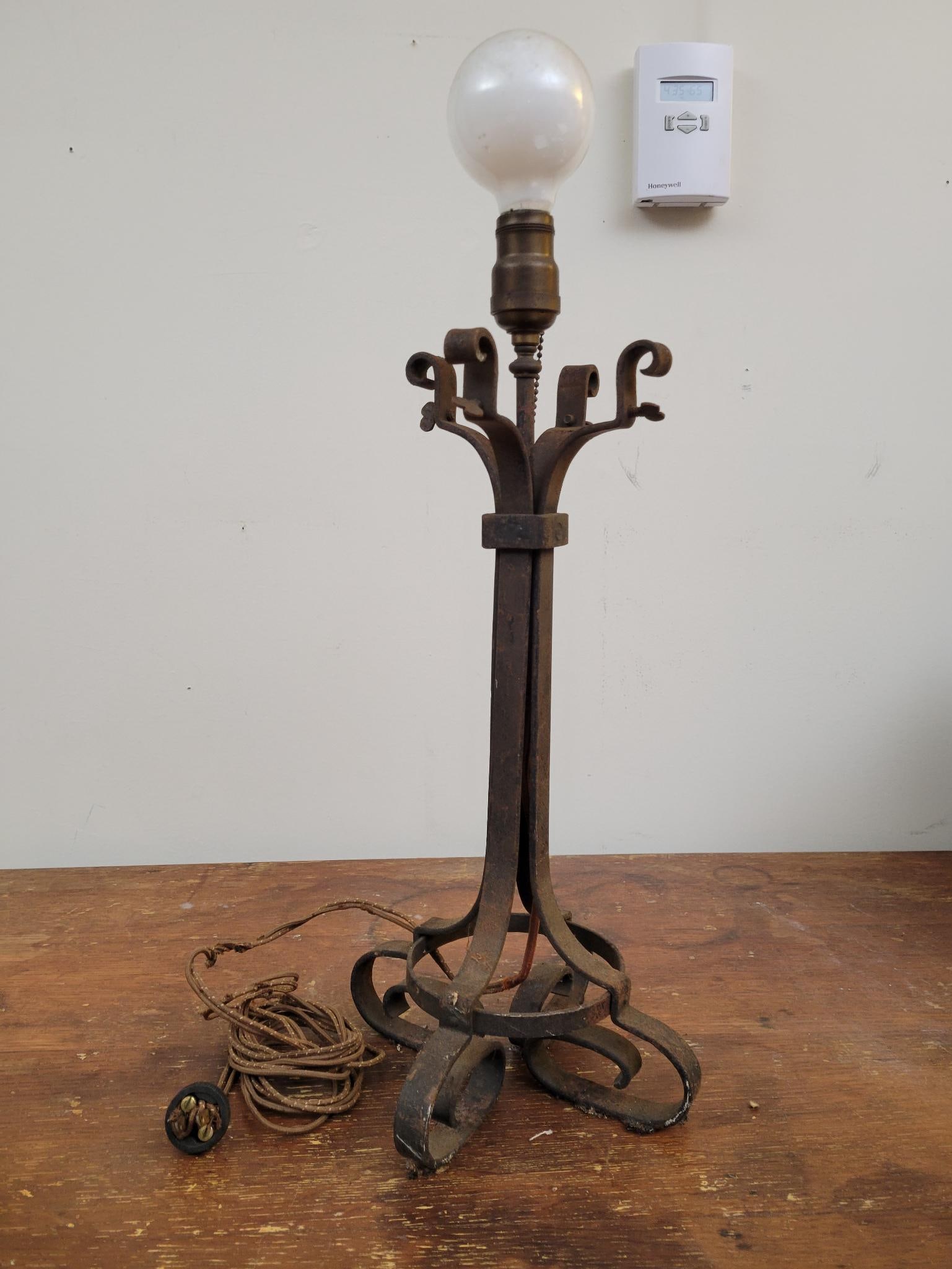 Antique Wrought Iron Table Lamp - As Is (1 of 7)