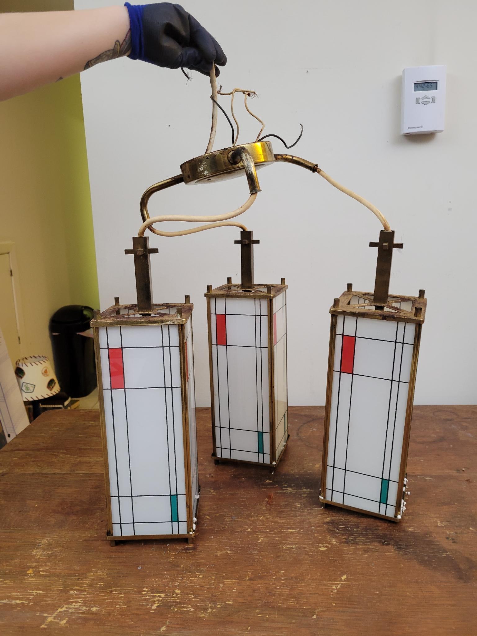 Mid-Century Manner of Piet Mondrian Ceiling Light (1 of 12)