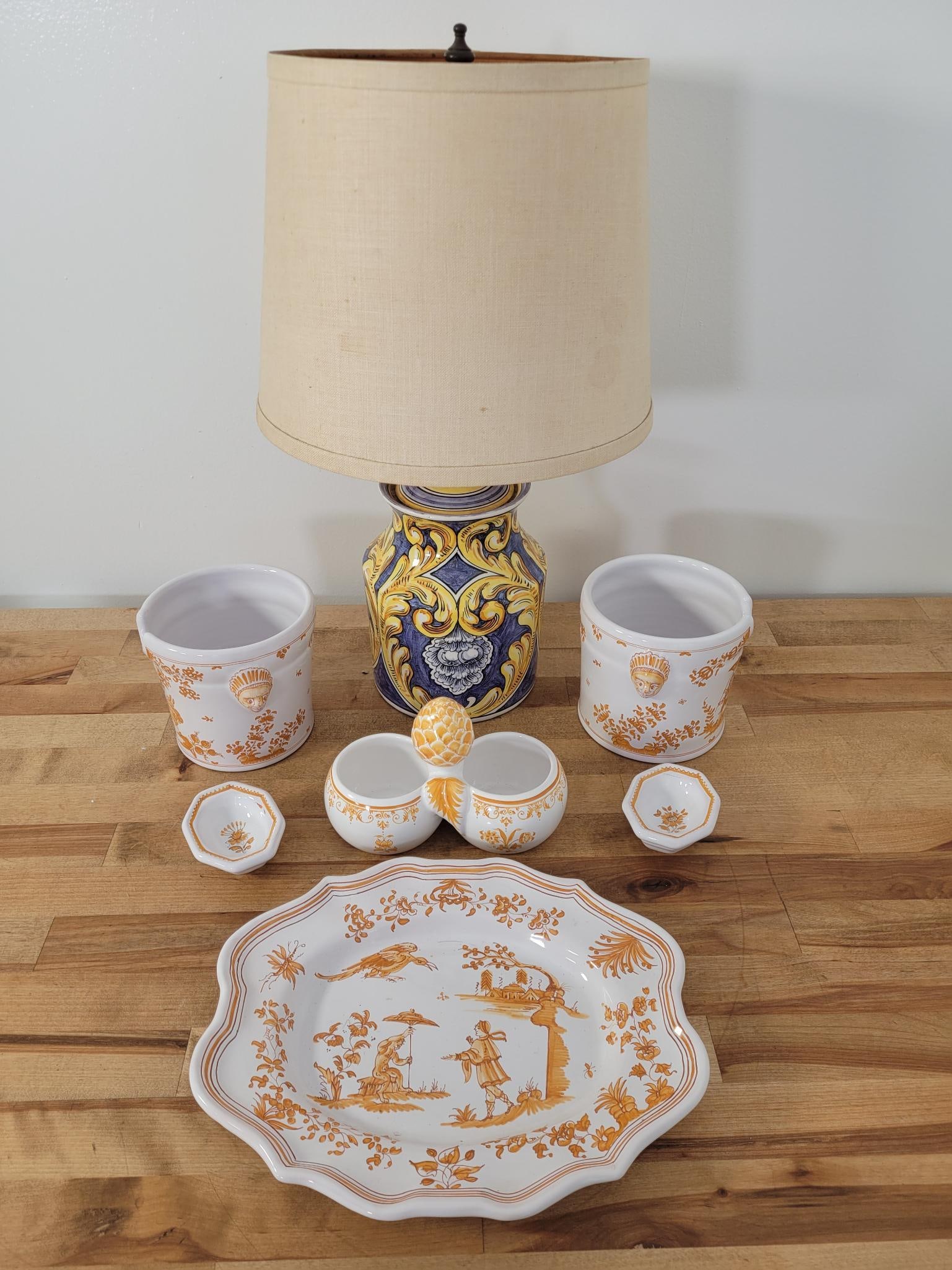 7pc Grouping of French Painted Ceramics (1 of 20)