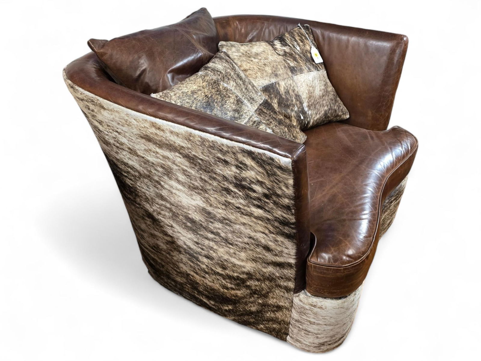 Leather & Cowhide Swivel Chair by Massoud (1 of 20)