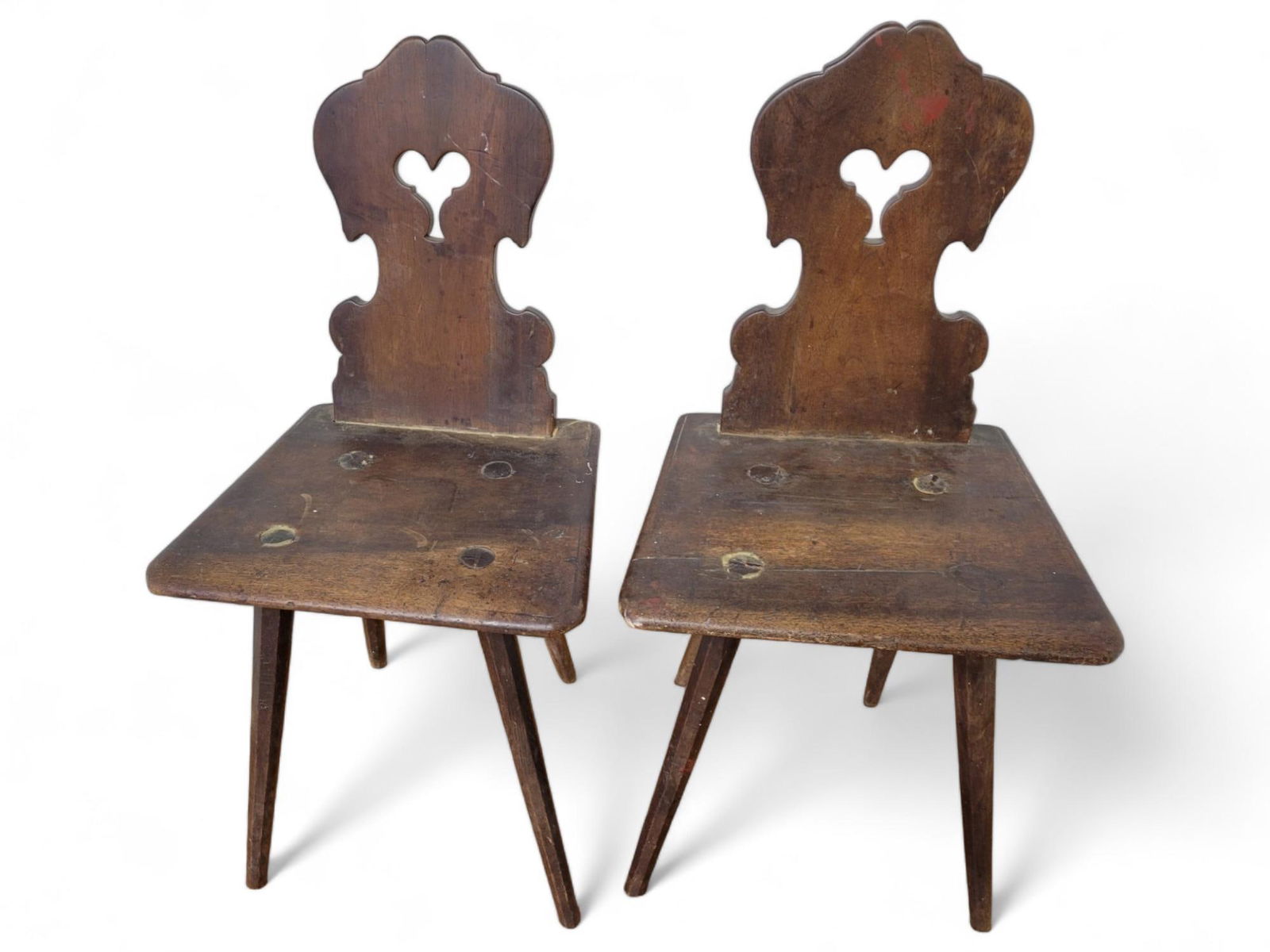 Pair of 18th C. Brettstuhl Chairs / Stools (1 of 20)