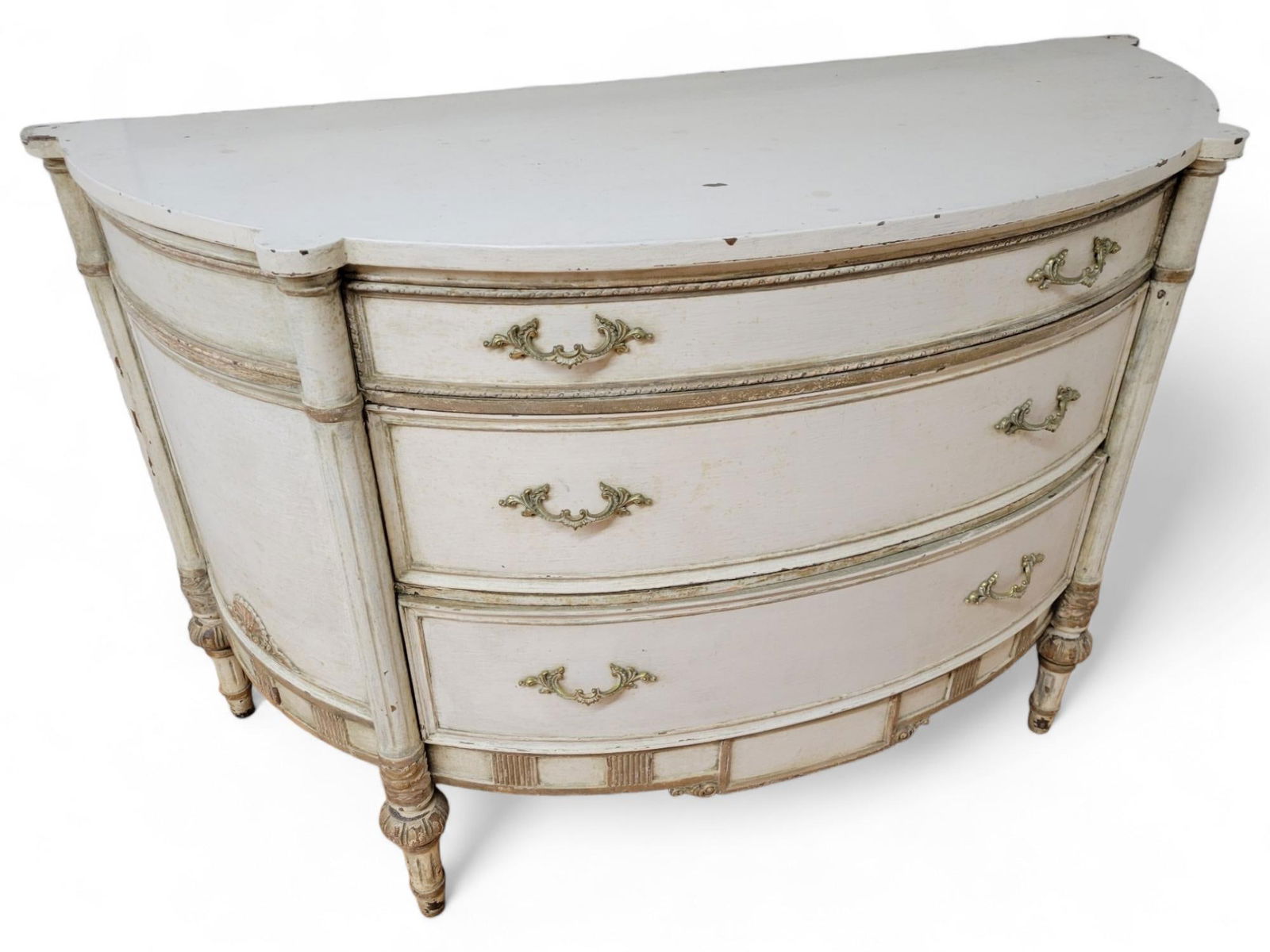 French White Painted Demilune Chest (1 of 18)