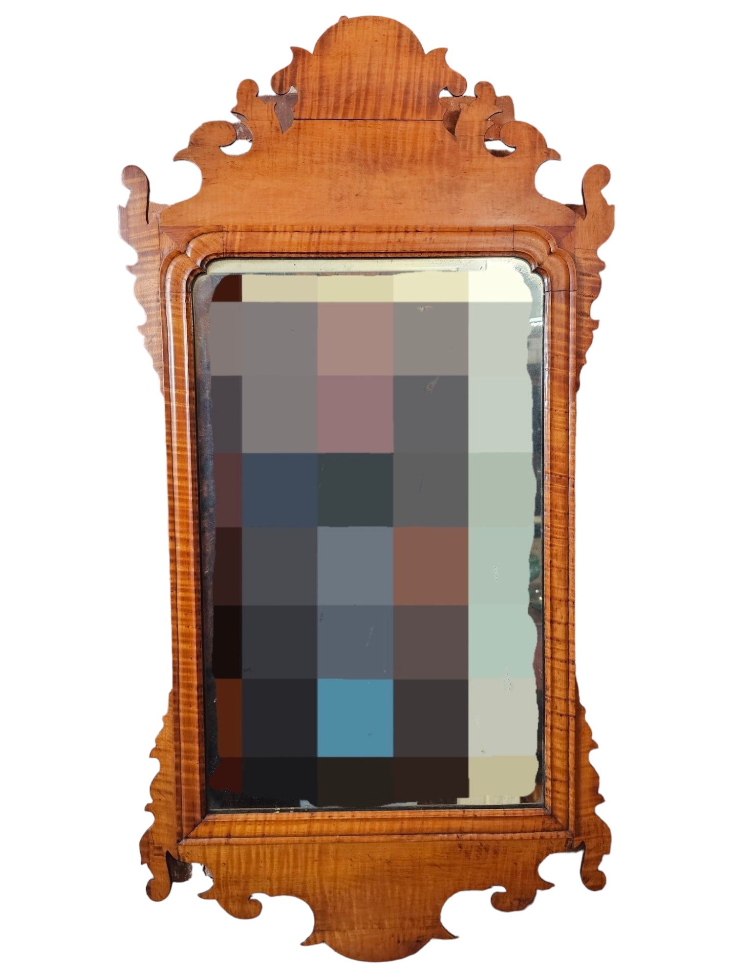 19th C Chippendales Style Tiger Maple Mirror (1 of 13)