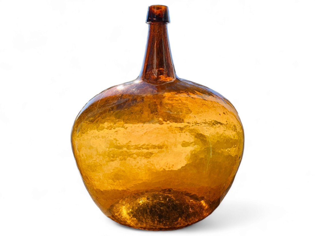 19th C. Amber Kidney Shaped Free Blown Demijohn (1 of 14)