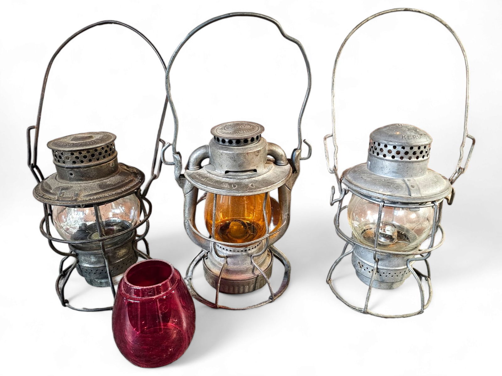 3 PC Antique Railroad Lanterns (1 of 16)