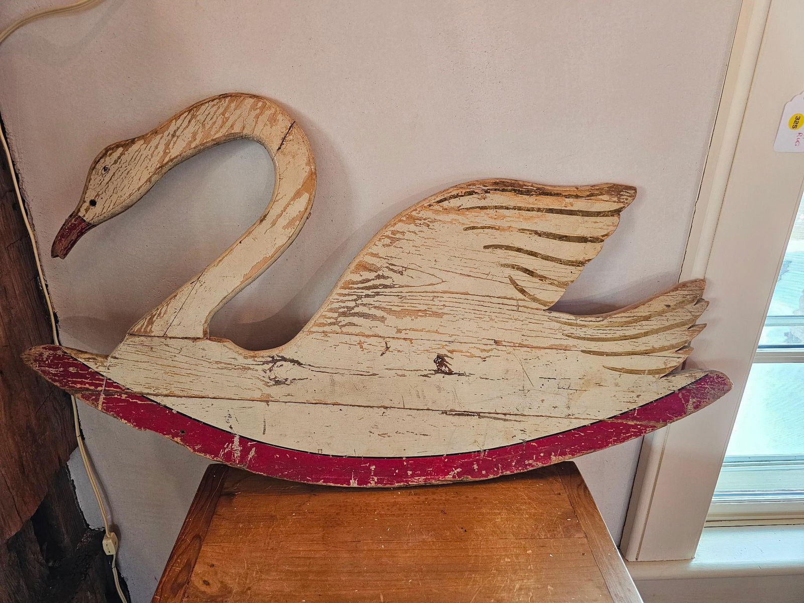 Folk Art Painted Wooden Swan (1 of 8)