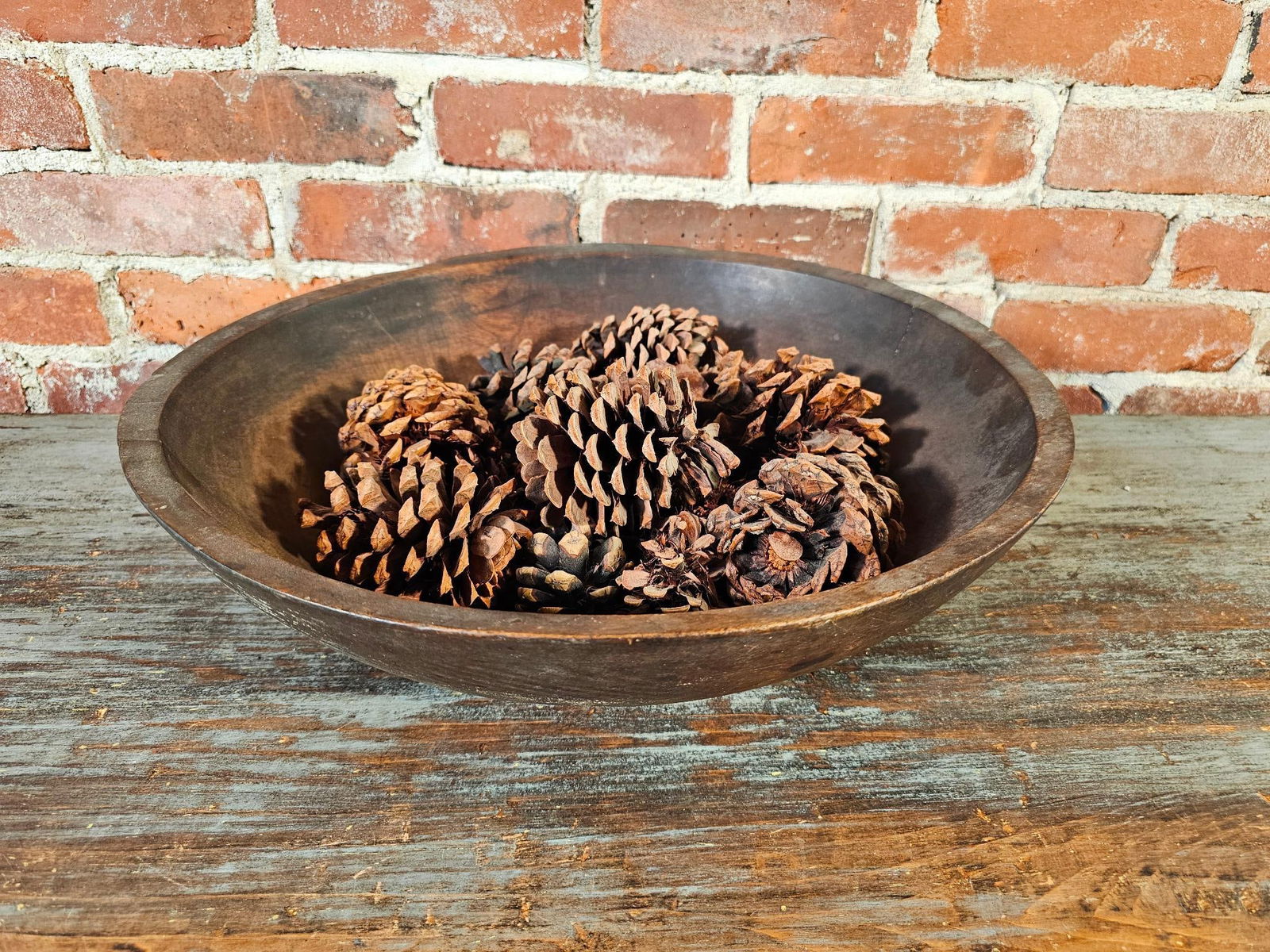 Large Primitive Wooden Bowl (1 of 7)