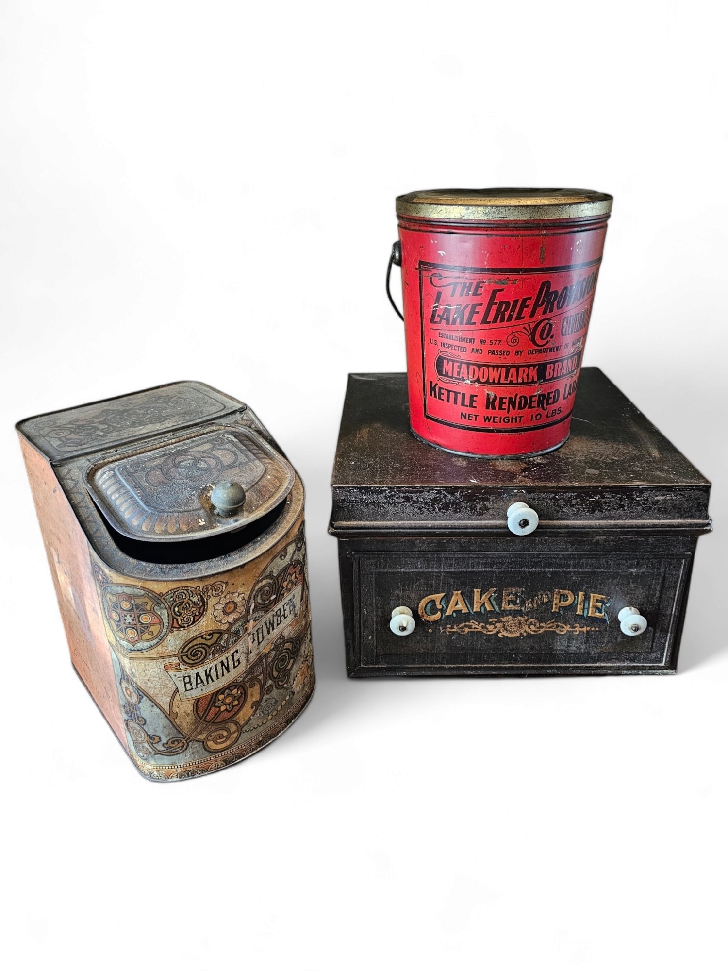 (3) Three Antique Tin Litho Country Store Tins (1 of 20)
