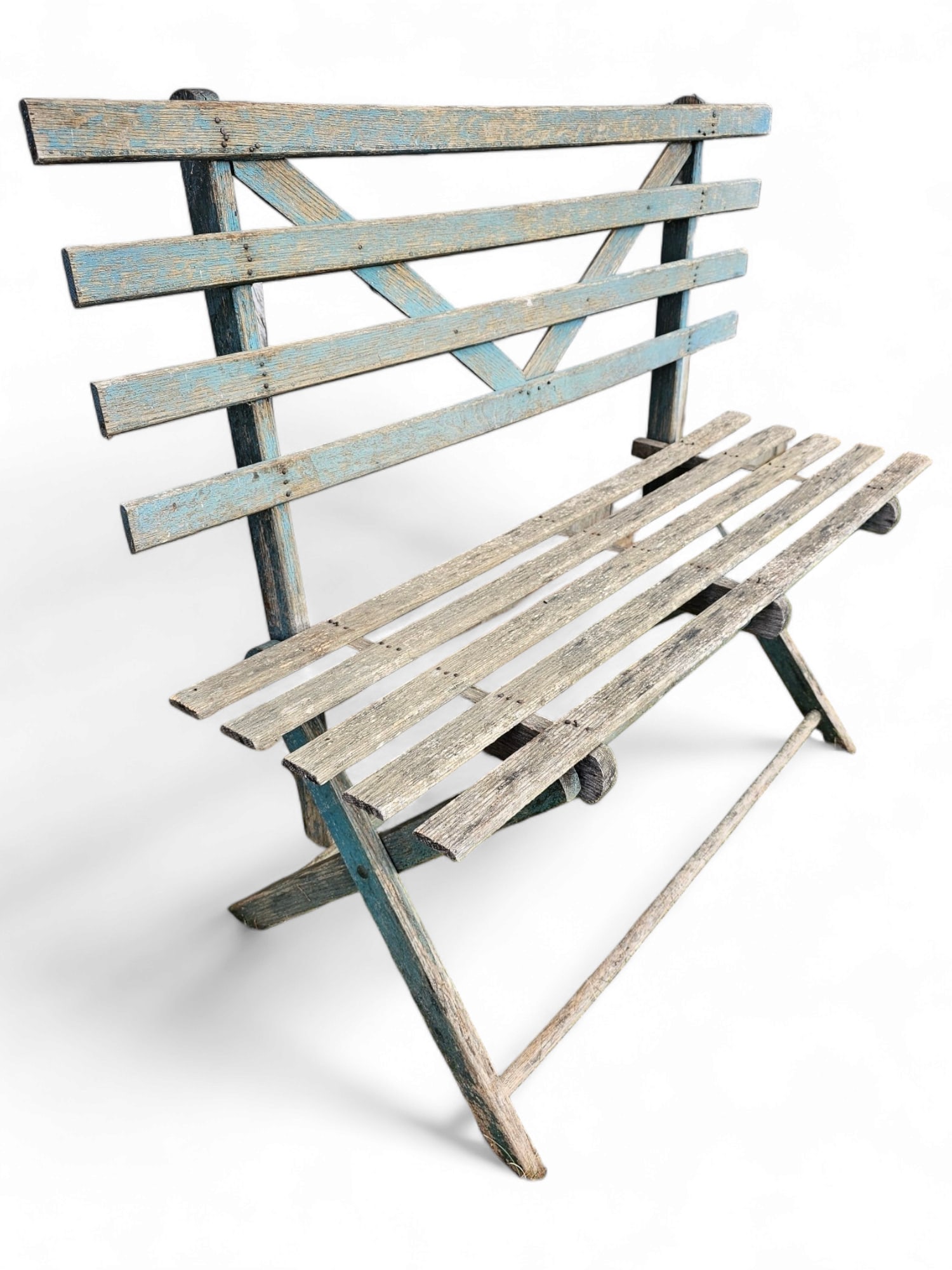 Antique Teak Folding Bench Seat (1 of 7)