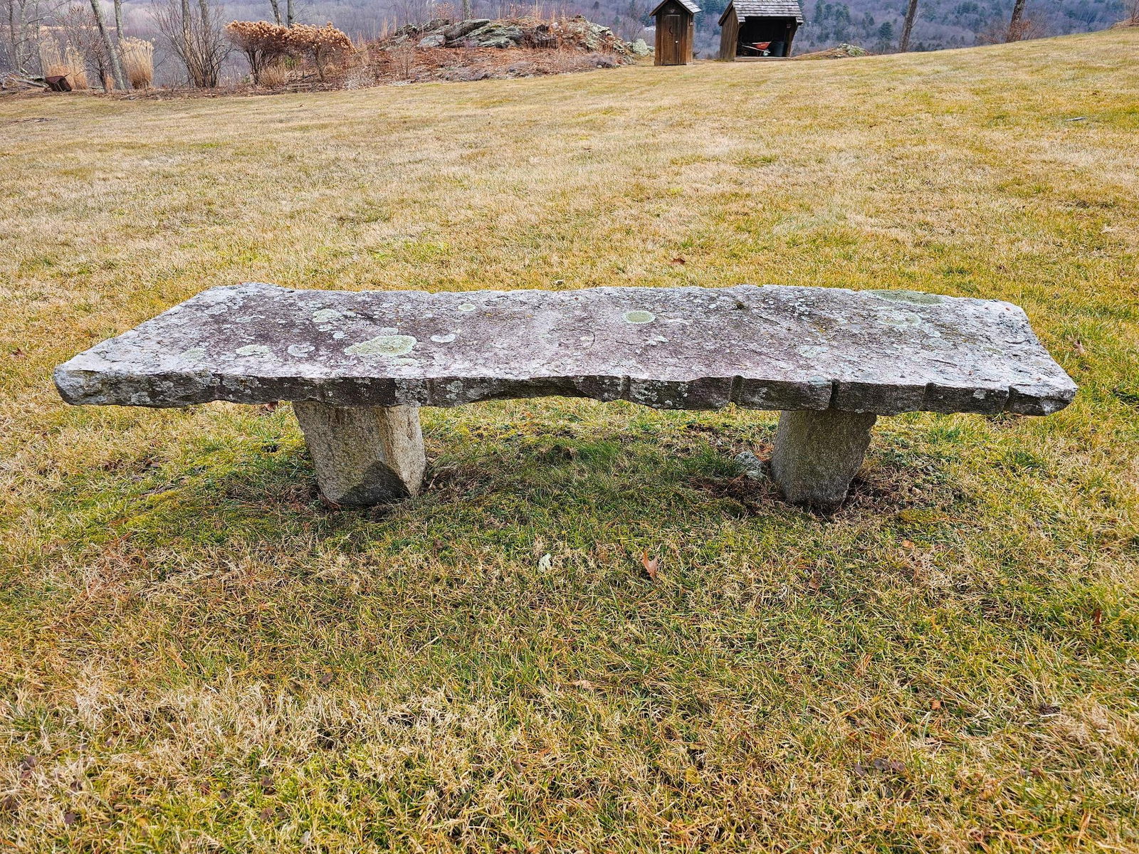 Antique Stone Garden Bench (1 of 4)