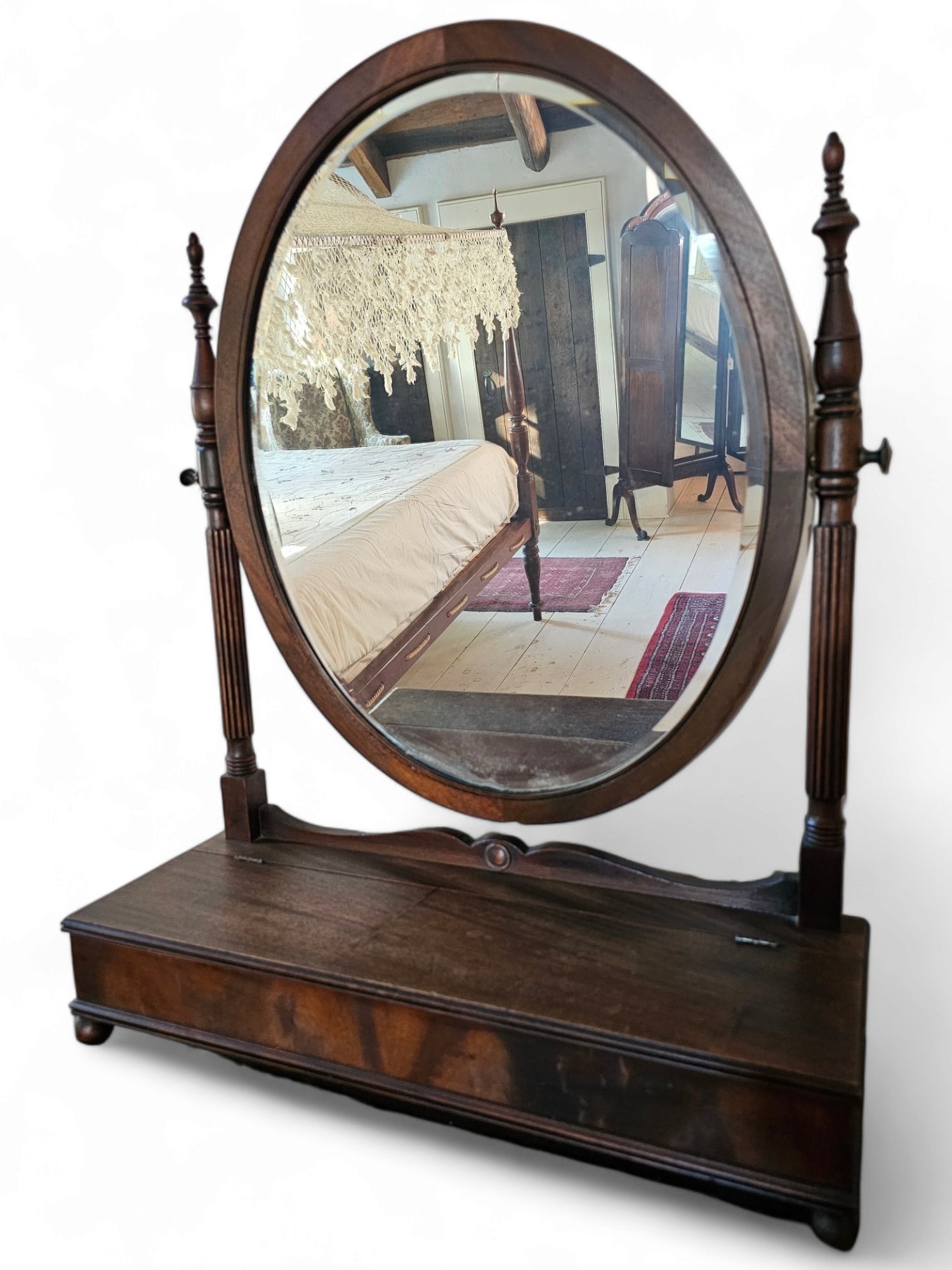 19th C. Mahogany Dressing Table Mirror (1 of 8)