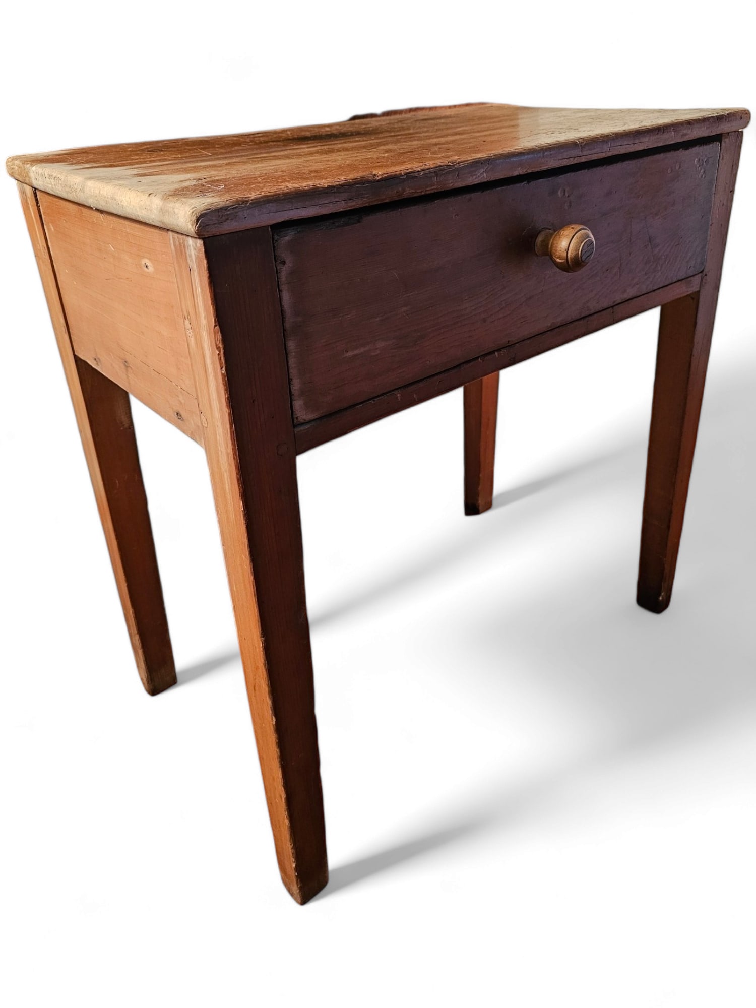 19th C. Primitive Tavern Table w/ Single Drawer (1 of 8)