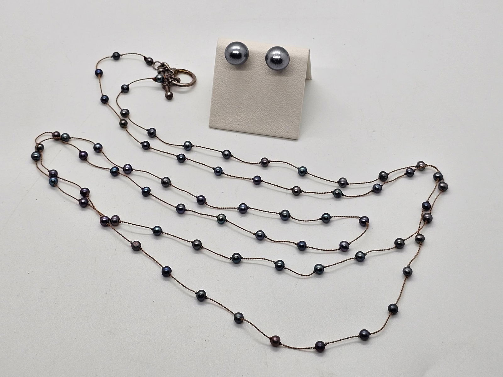 Black Pearl & Sterling Necklace Set (1 of 6)