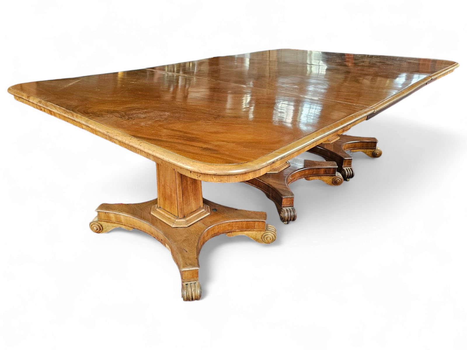 Early Mahogony Triple Pedestal Dining Table (1 of 15)