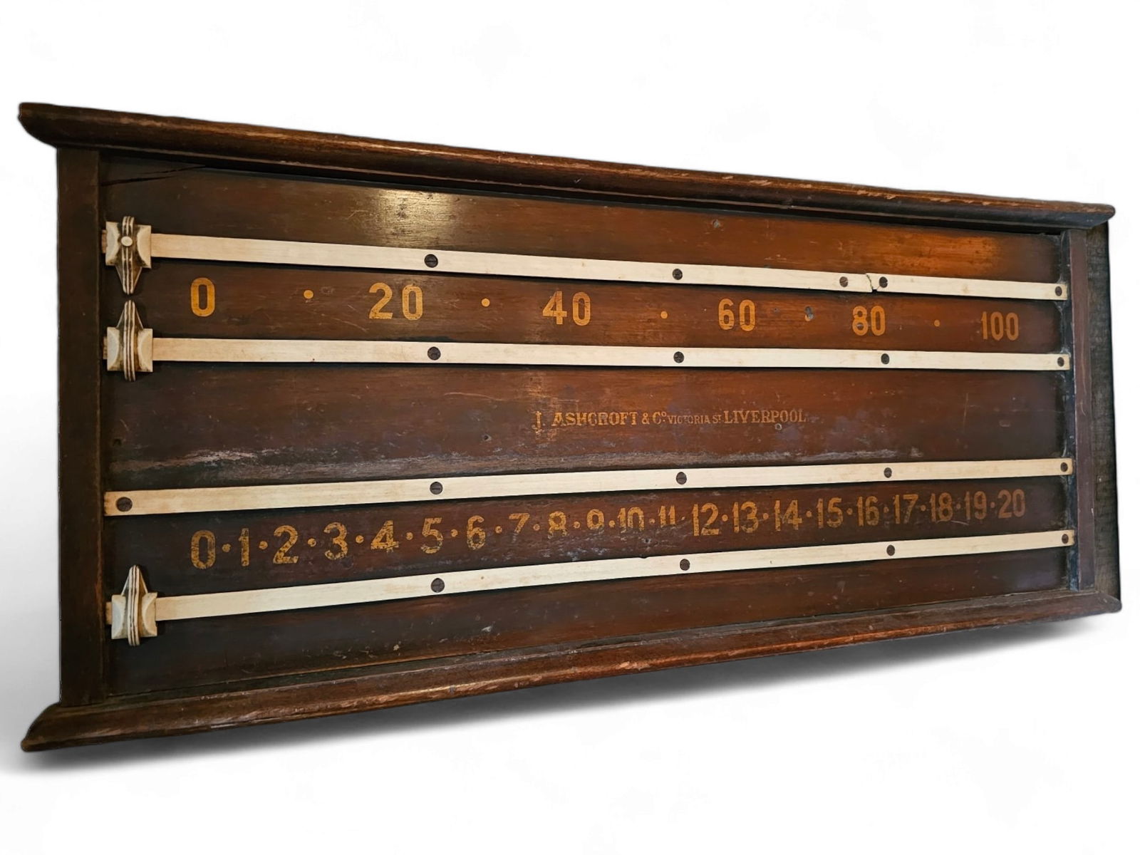 Antique J. Ashcroft & Co Billiard Scoreboard (1 of 6)
