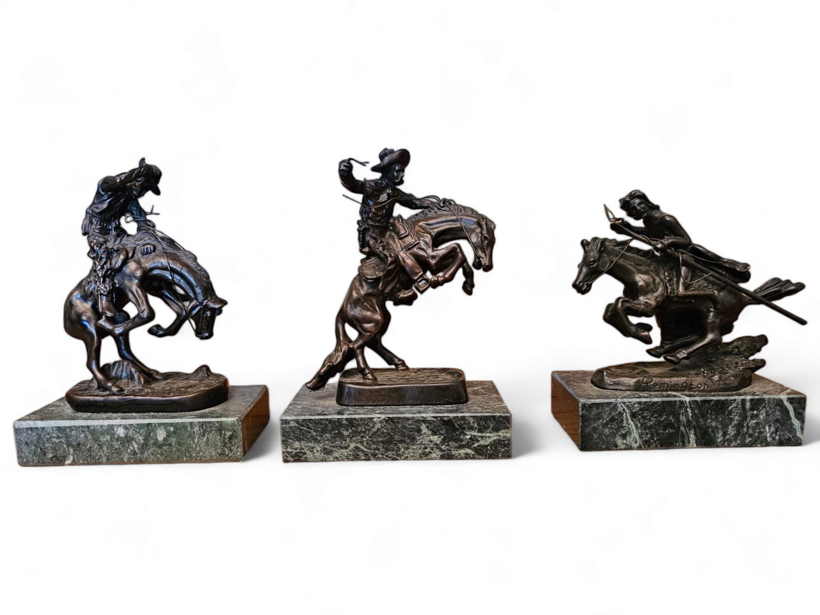 3 Miniature Remington Bronze Sculptures (1 of 6)