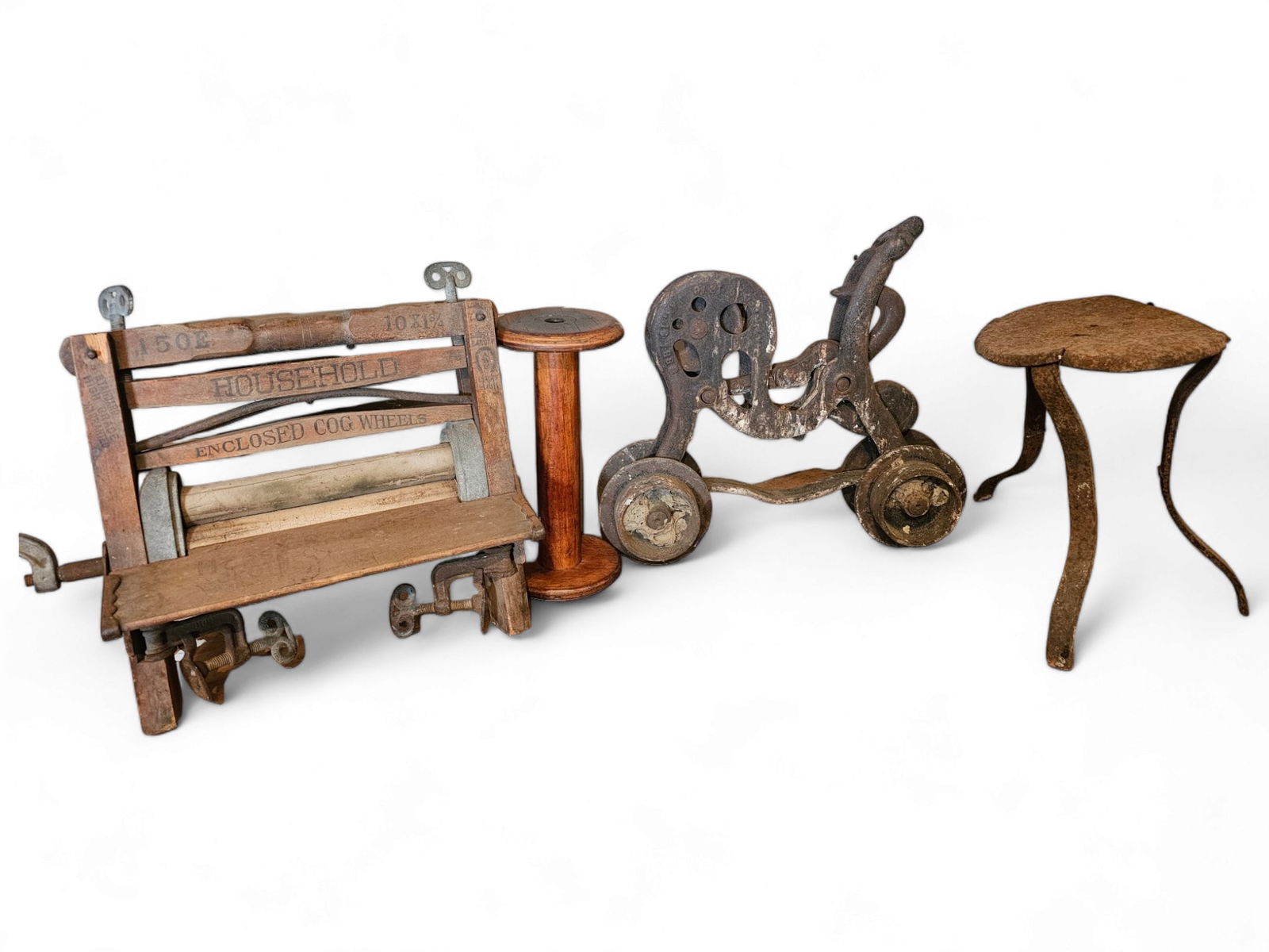 Lot of Primitive Antiques: This lot includes a small grouping of primitive antiques as seen in the photos, see lot photos for details, contents and conditions. Fee for Transport back to Oakville Gallery: $25