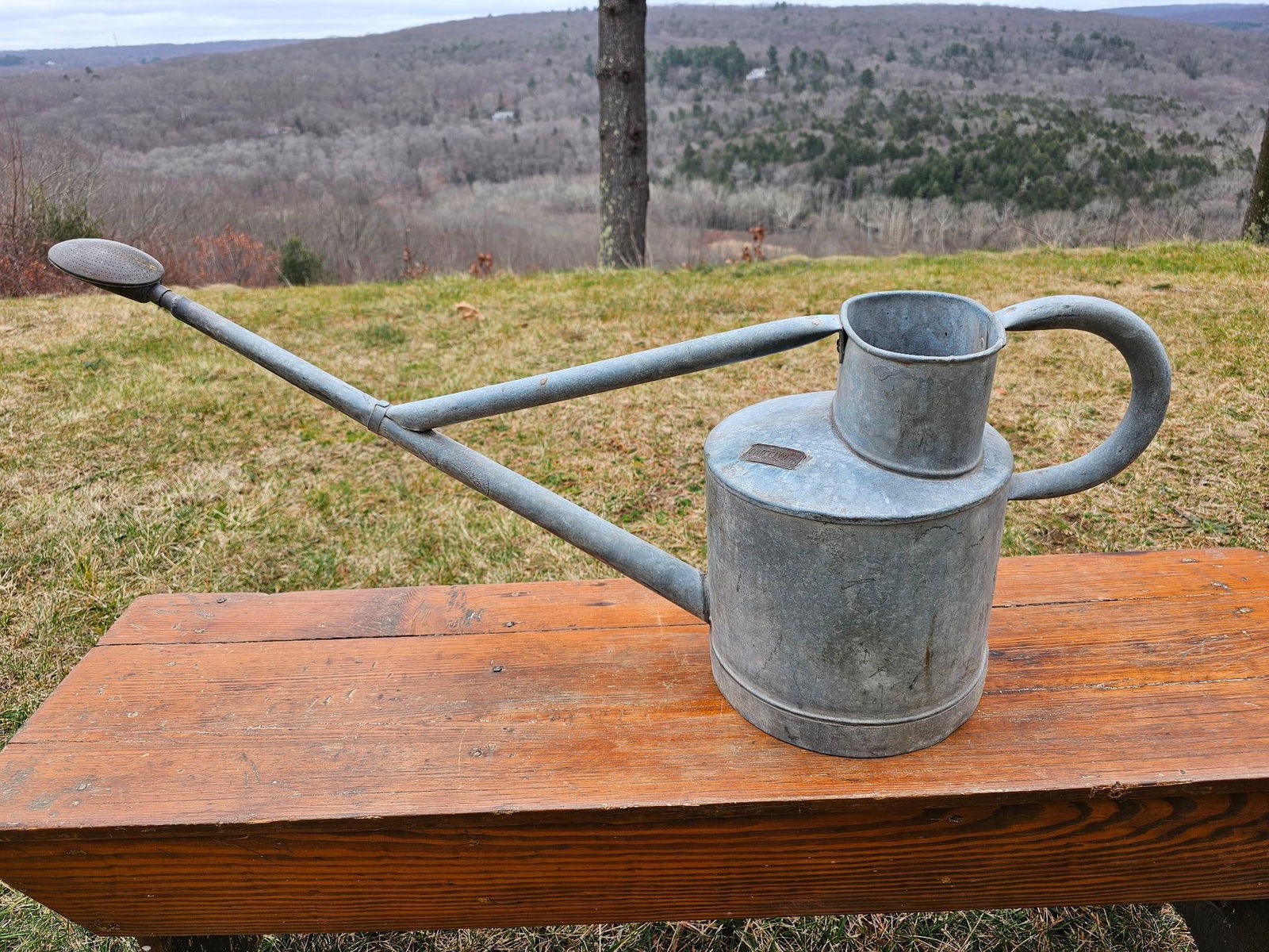 Antique 2 Gallon Galvanized Watering Can (1 of 7)