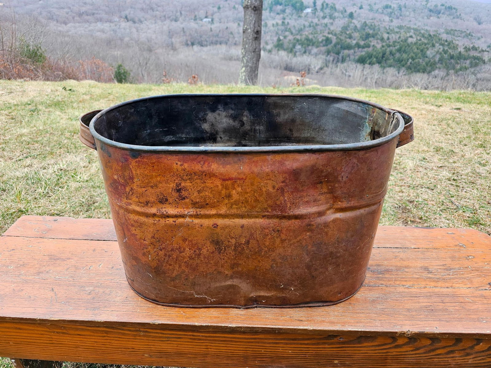 Antique Copper Wash Bucket (1 of 7)