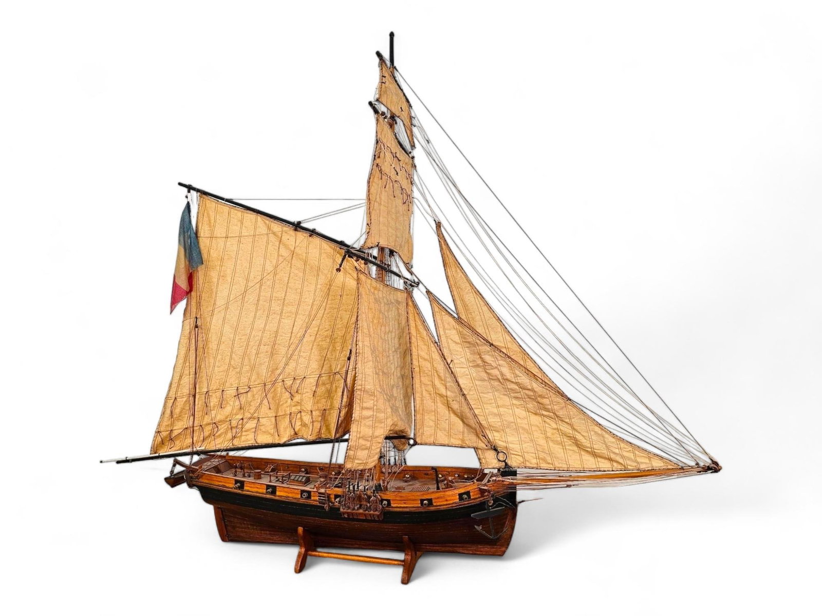 Fine Large Antique Wooden Ships Model (1 of 19)