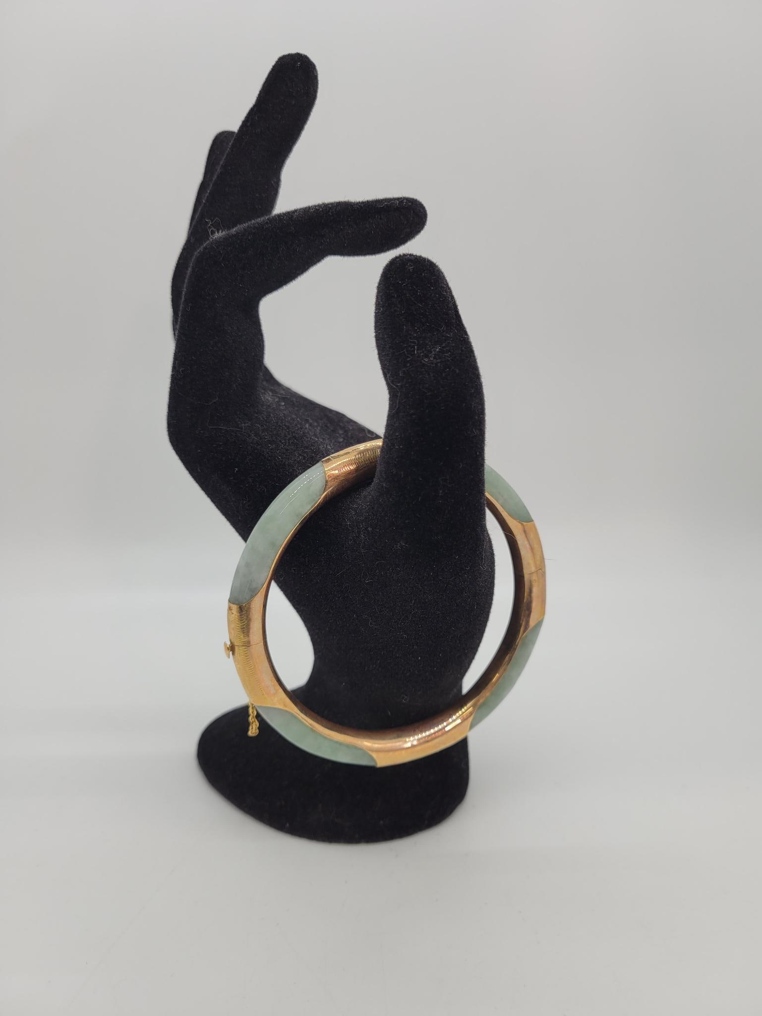 Antique Jade And 14k Gold Bangle (1 of 9)