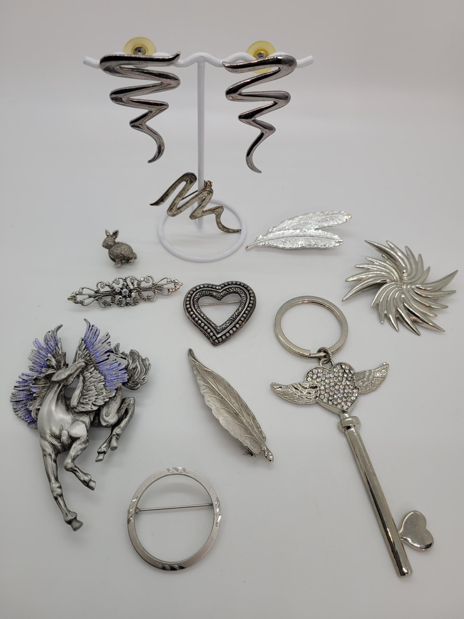 12 Pc Silver Toned Costume Jeweler Set (1 of 6)
