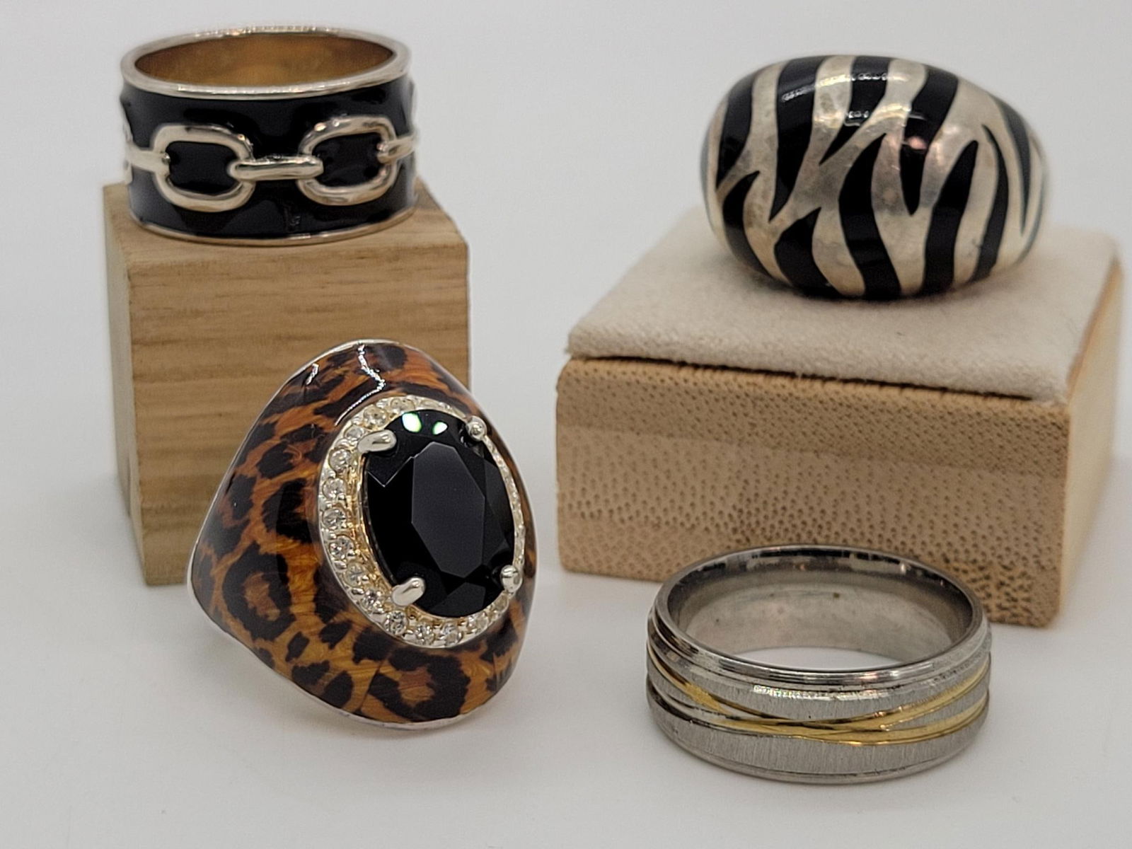 Four Large Silver Ring Lot (1 of 8)