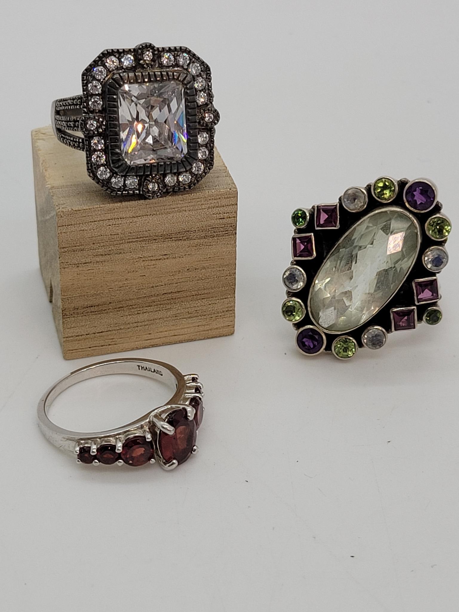 Trio Of Gemstone Silver Rings (1 of 10)