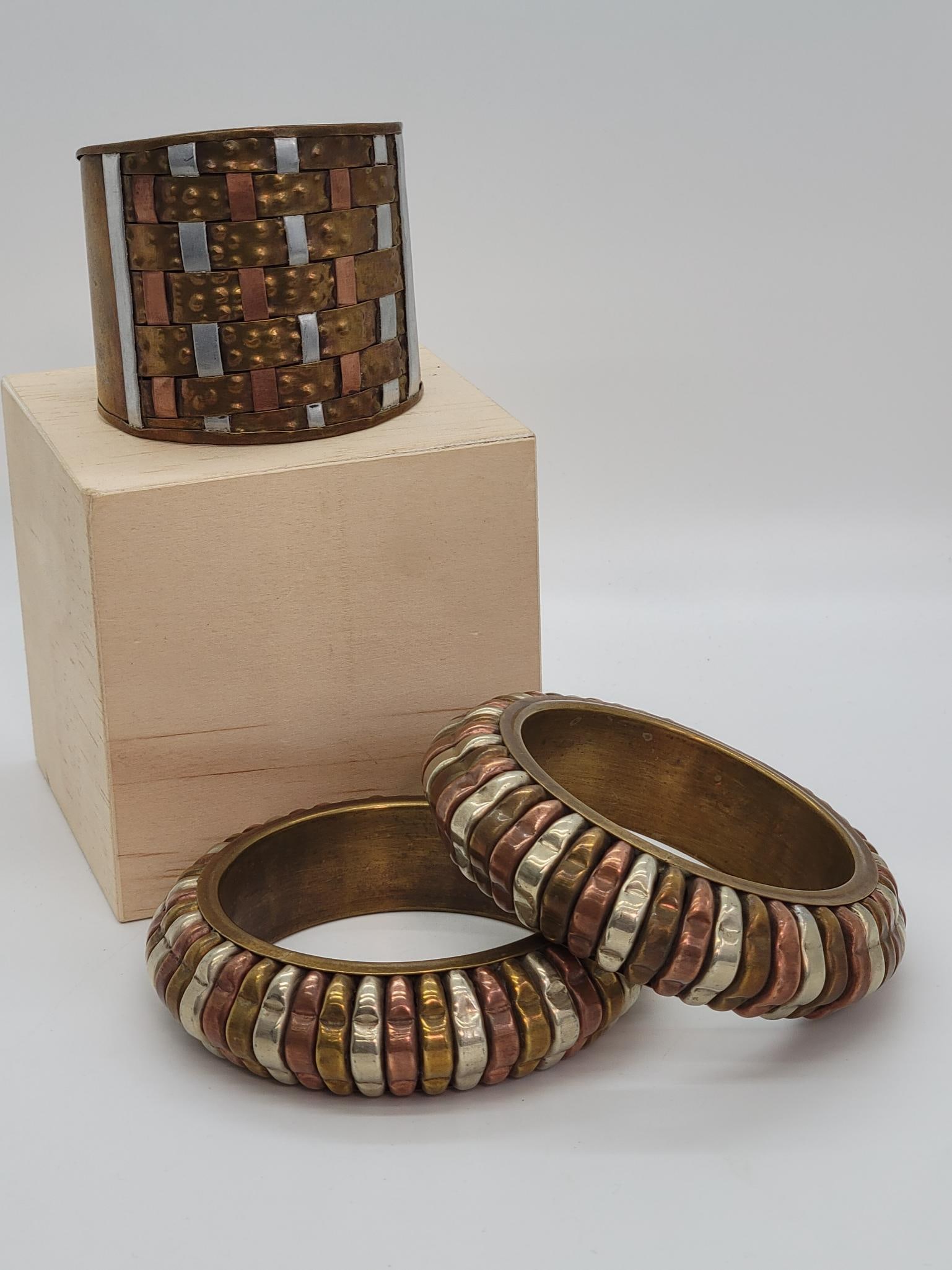 Trio Of Vintage Brass And Copper Bangles (1 of 4)