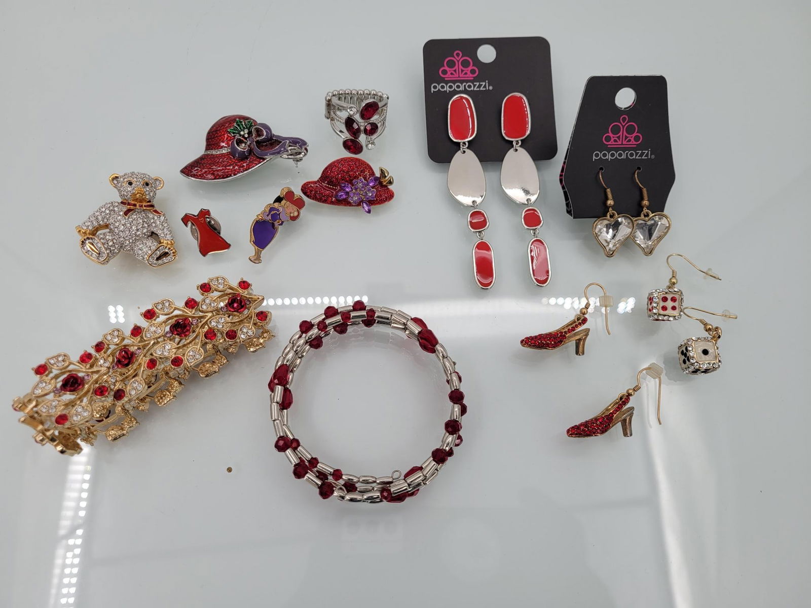 Red Hats And Roses Feat. Swarovski Broach (1 of 8)