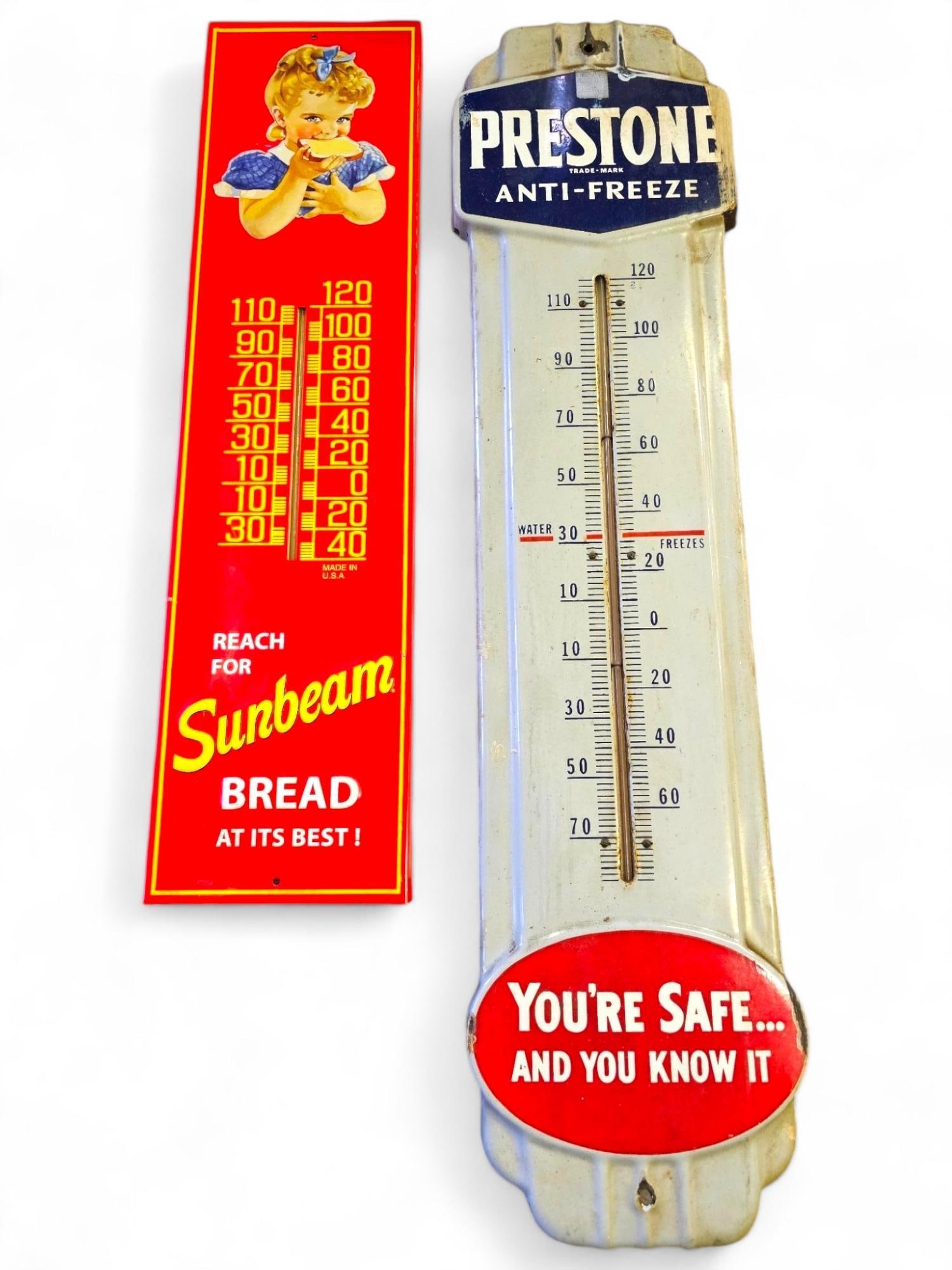 Pair Of Antique/Vintage Advertising Thermometers (1 of 18)