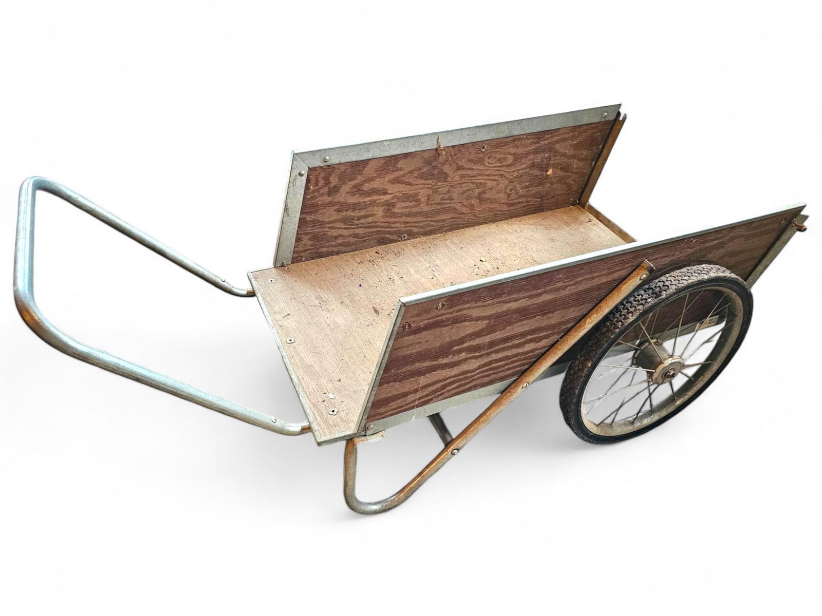 Wooden Garden Cart: The cart is in good functional condition, missing the back door but unwise functional.See Lot Photos for Dimensions and Measurements