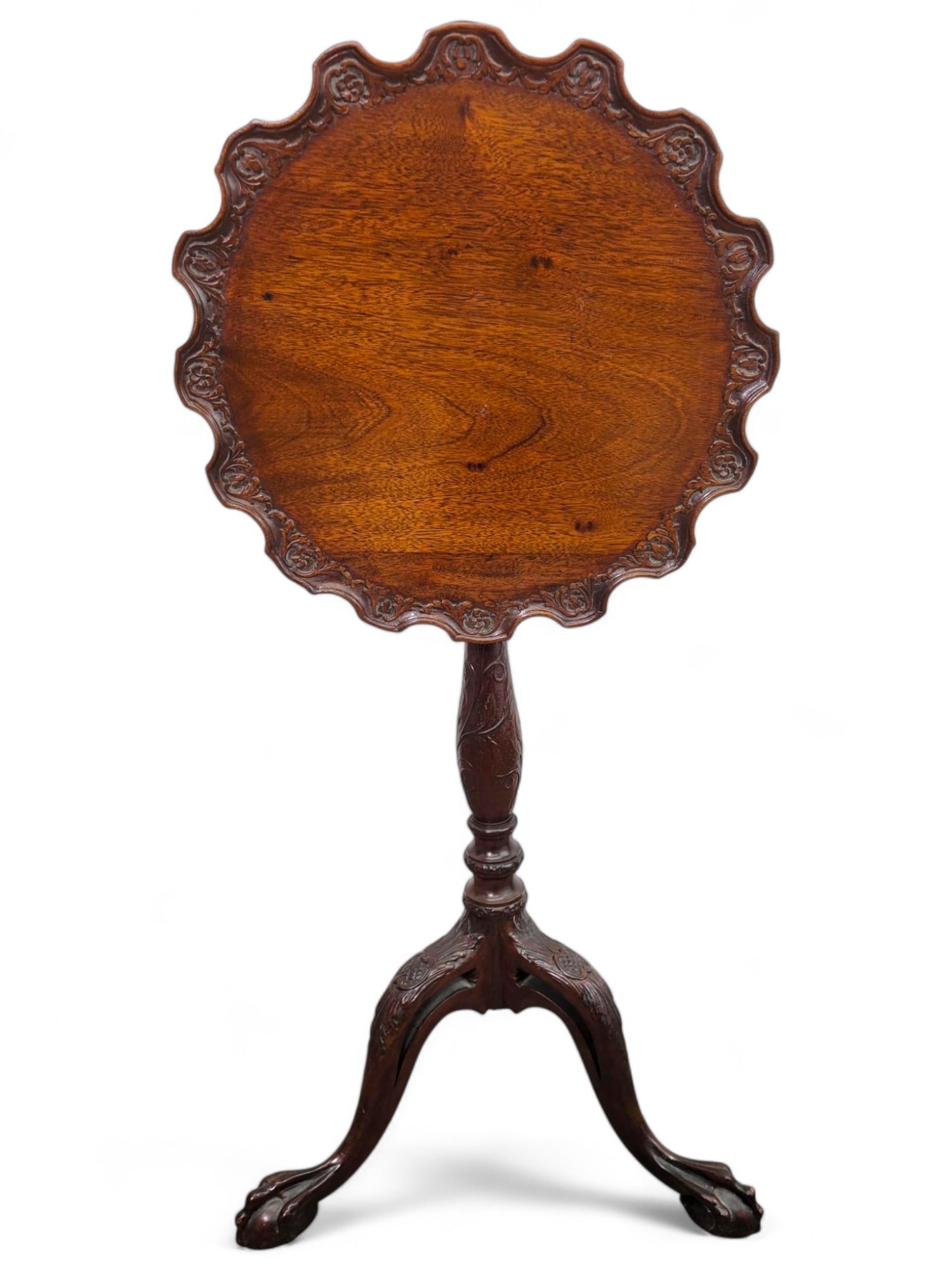 Chipendale Style Pie Crust Candlestand Table (1 of 9)