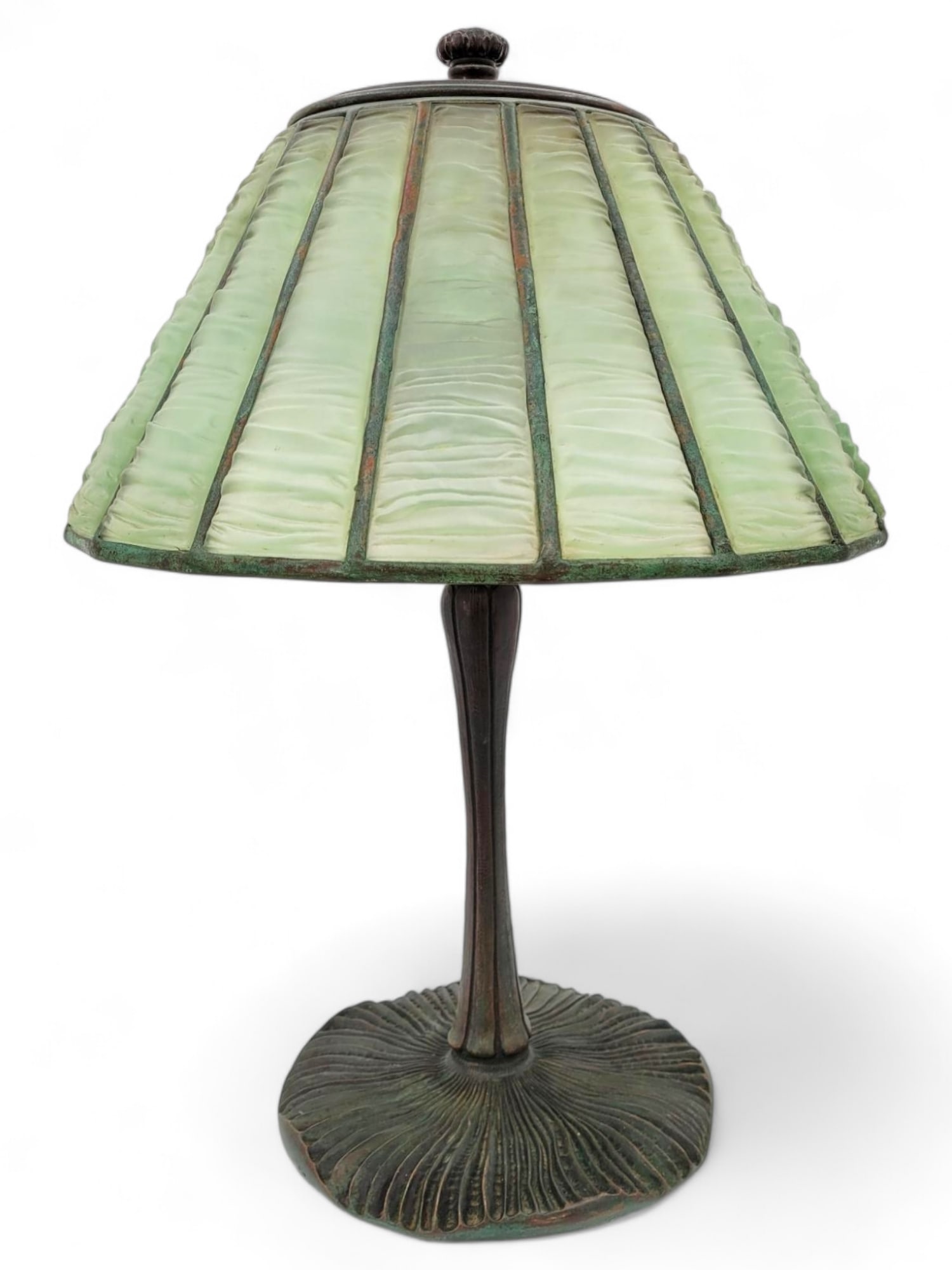 Tiffany Studios Bronze Table Lamp Linenfold Shade (1 of 20)