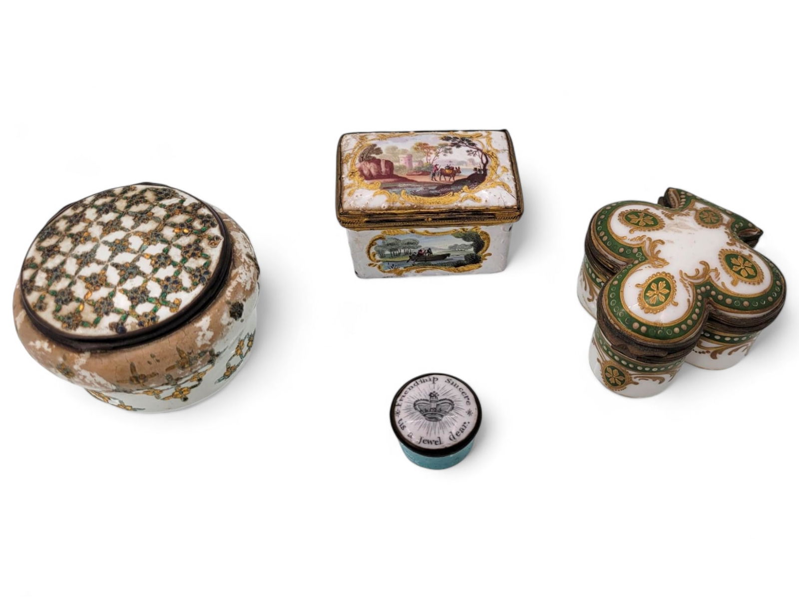 19th C. Hand-Painted Enameled Porcelain Boxes (1 of 18)