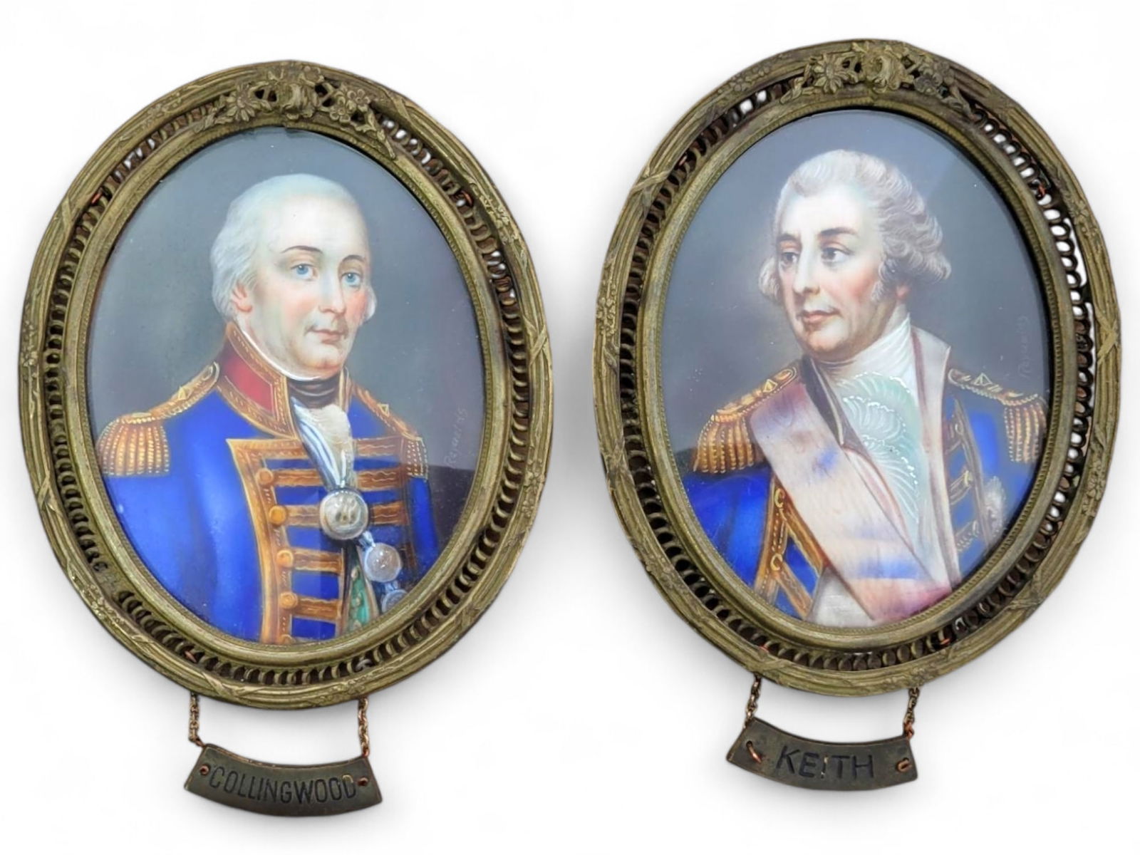 Pair of Signed Victorian Miniature Portraits (1 of 9)