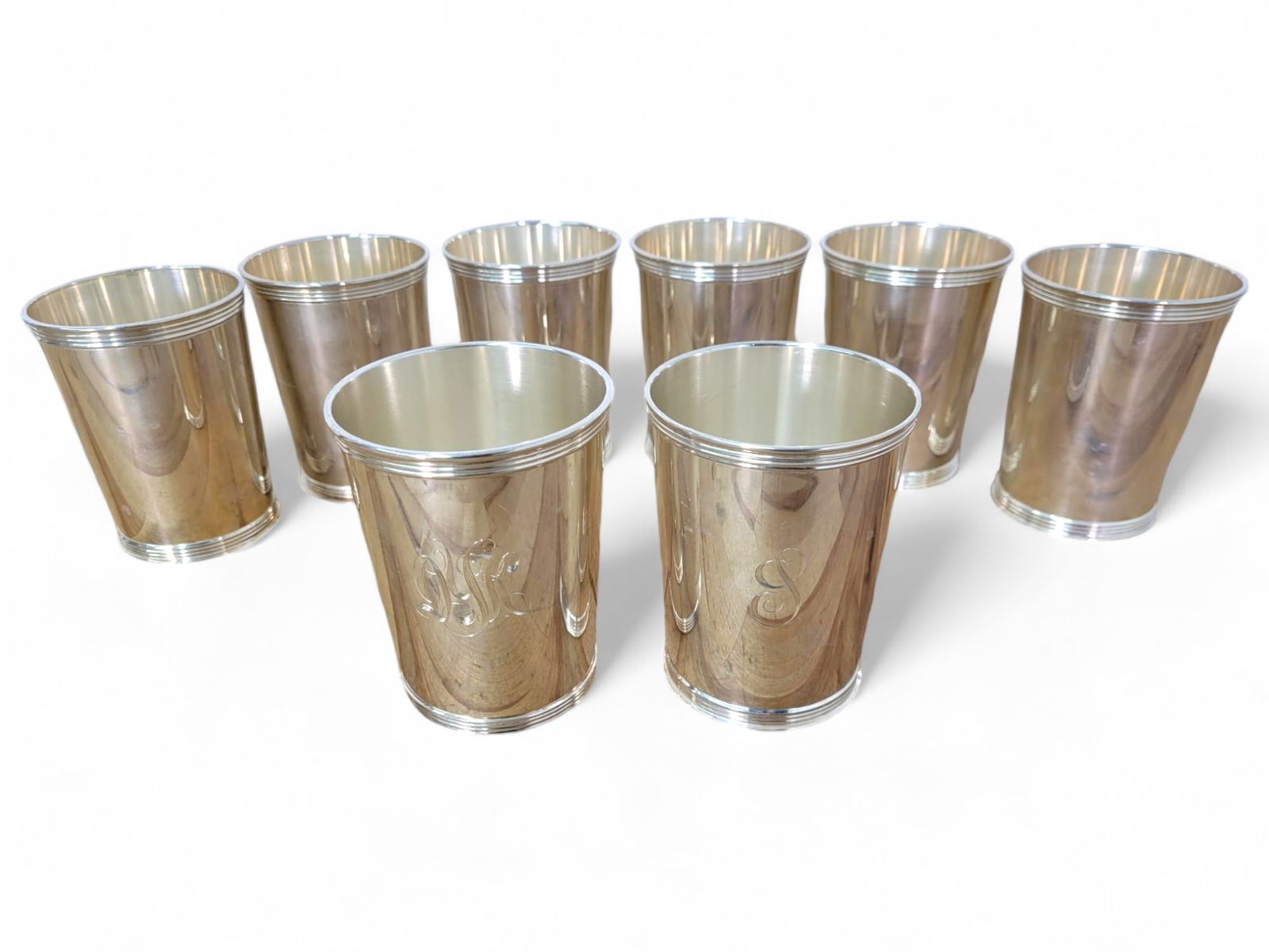 Set of 8 Sterling Silver Mint Julep Cups (1 of 12)