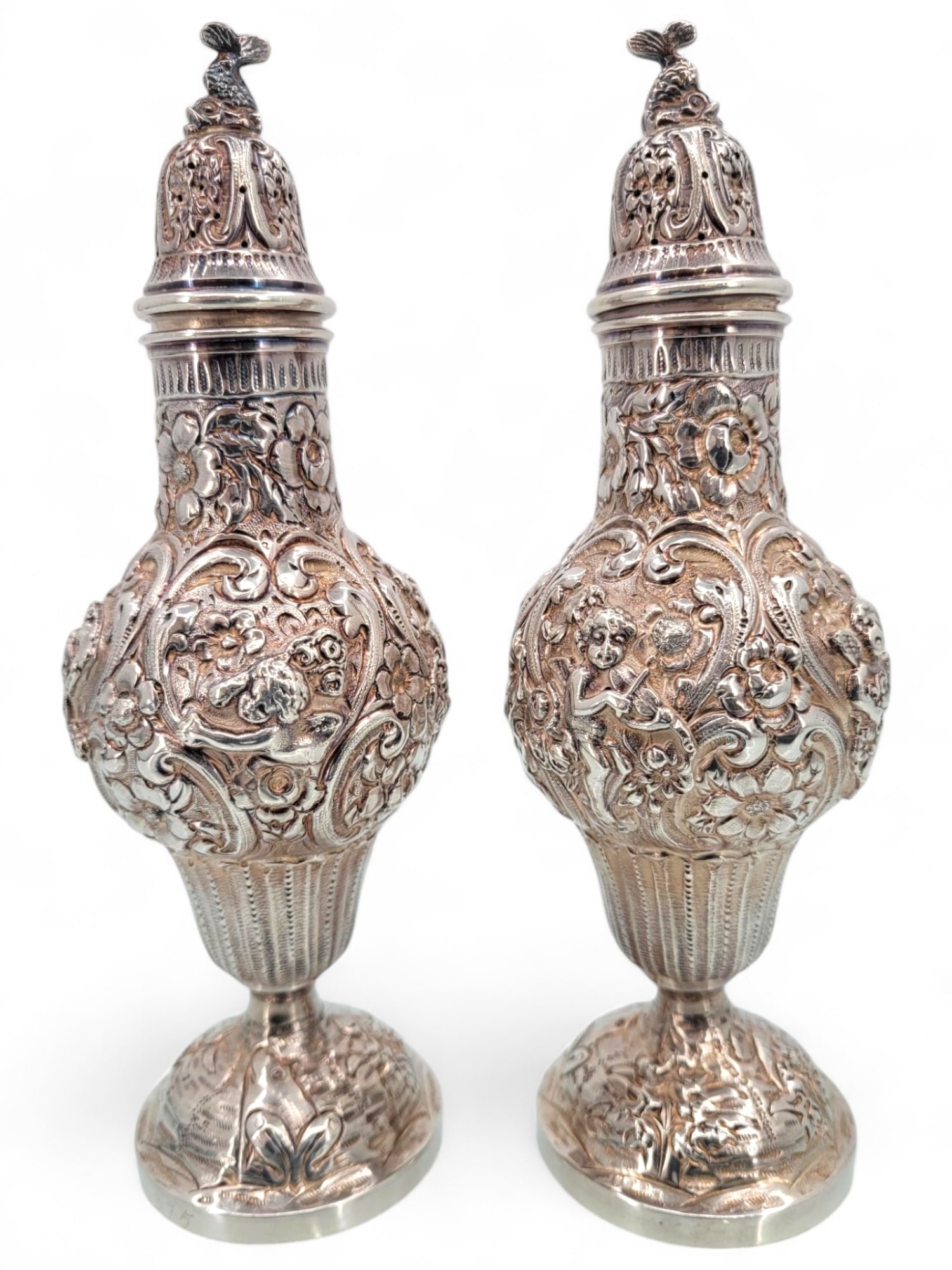 Repousse Sterling Silver Salt & Pepper Shakers (1 of 10)