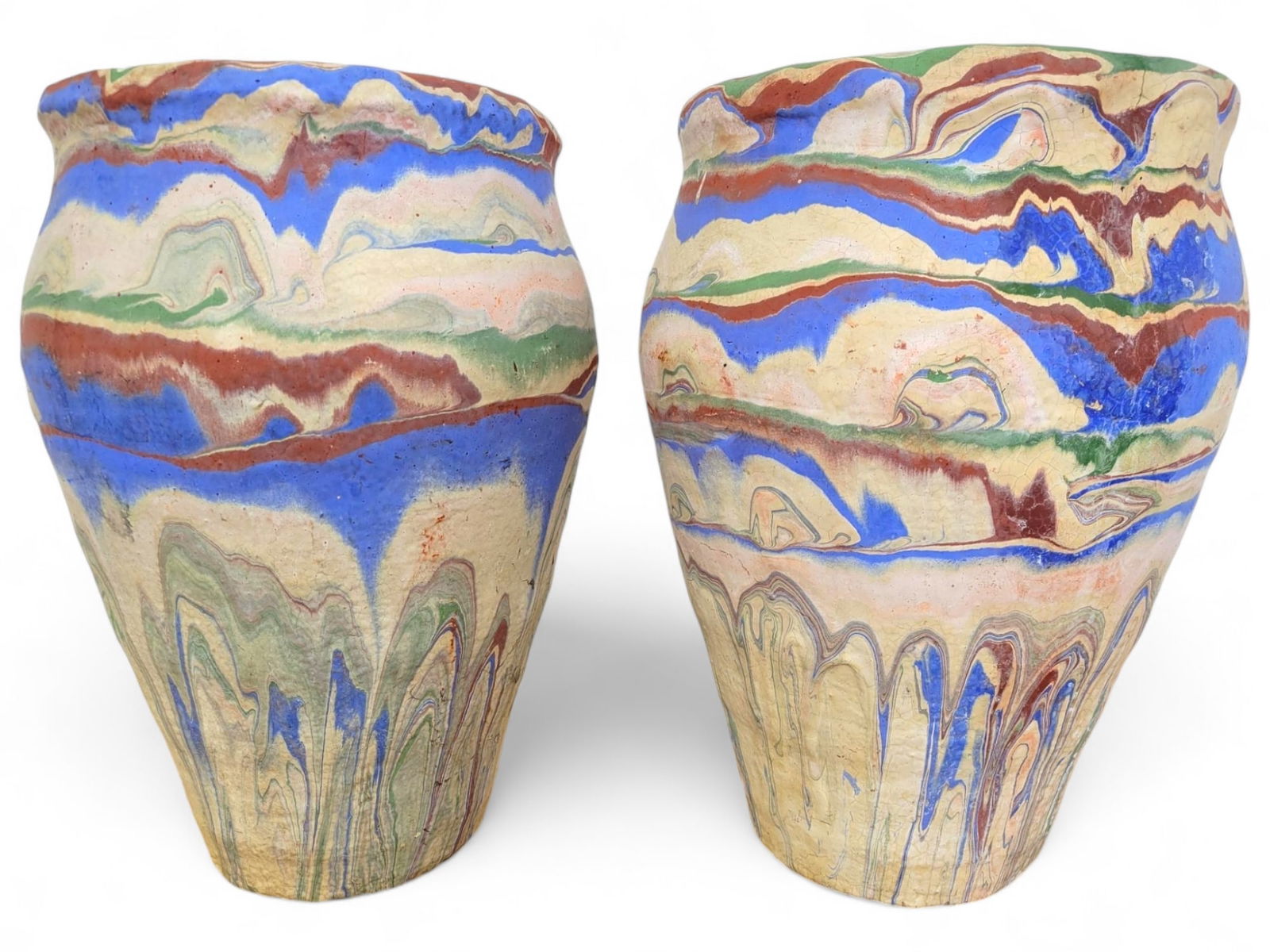 Pair of 1930's Ozark Roadside Pottery Vases - 15" (1 of 8)