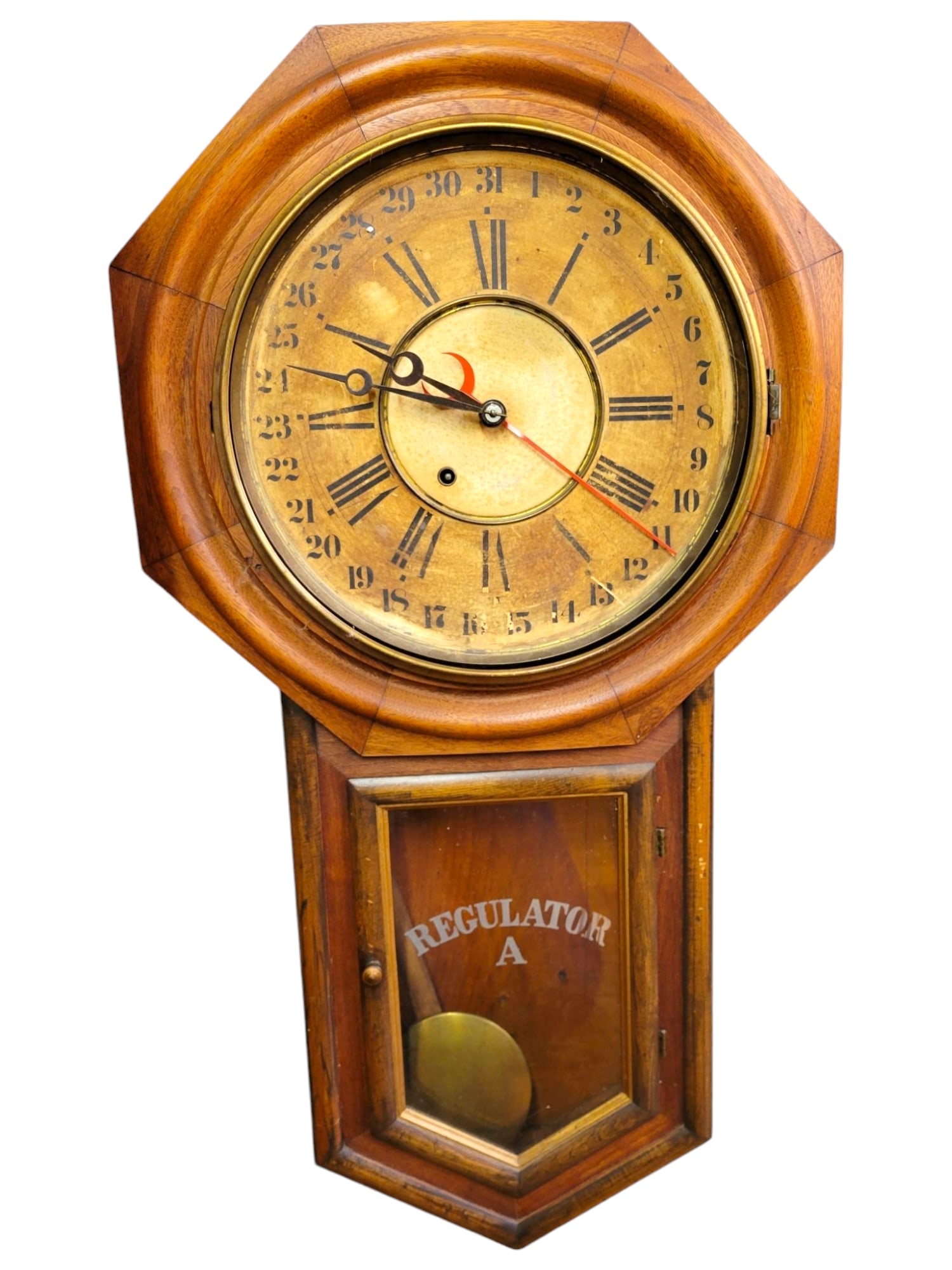 Antique Ansonia Schoolhouse Regulator Wall Clock (1 of 13)