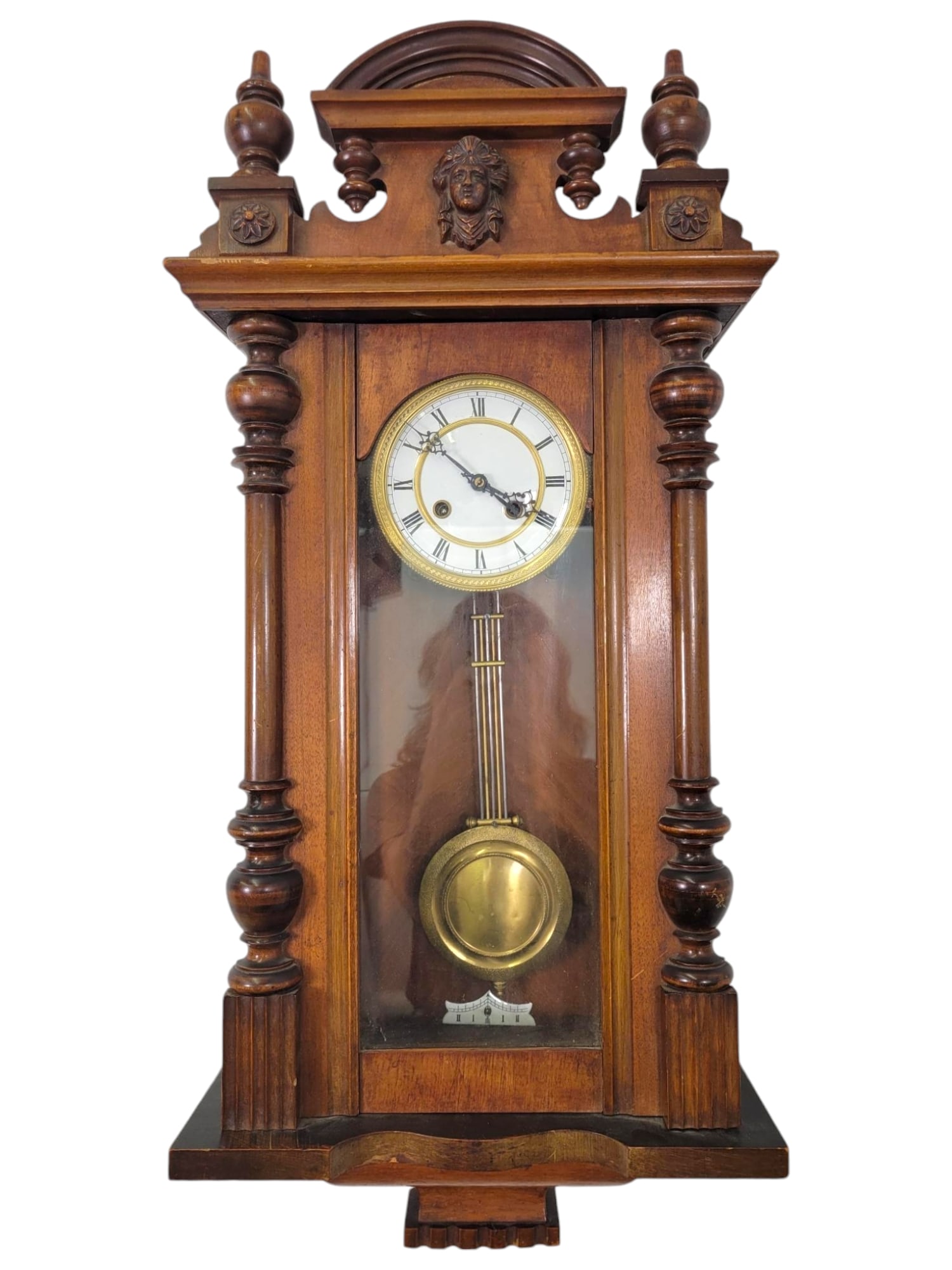 Antique Walnut Vienna Regulator Wall Clock (1 of 17)
