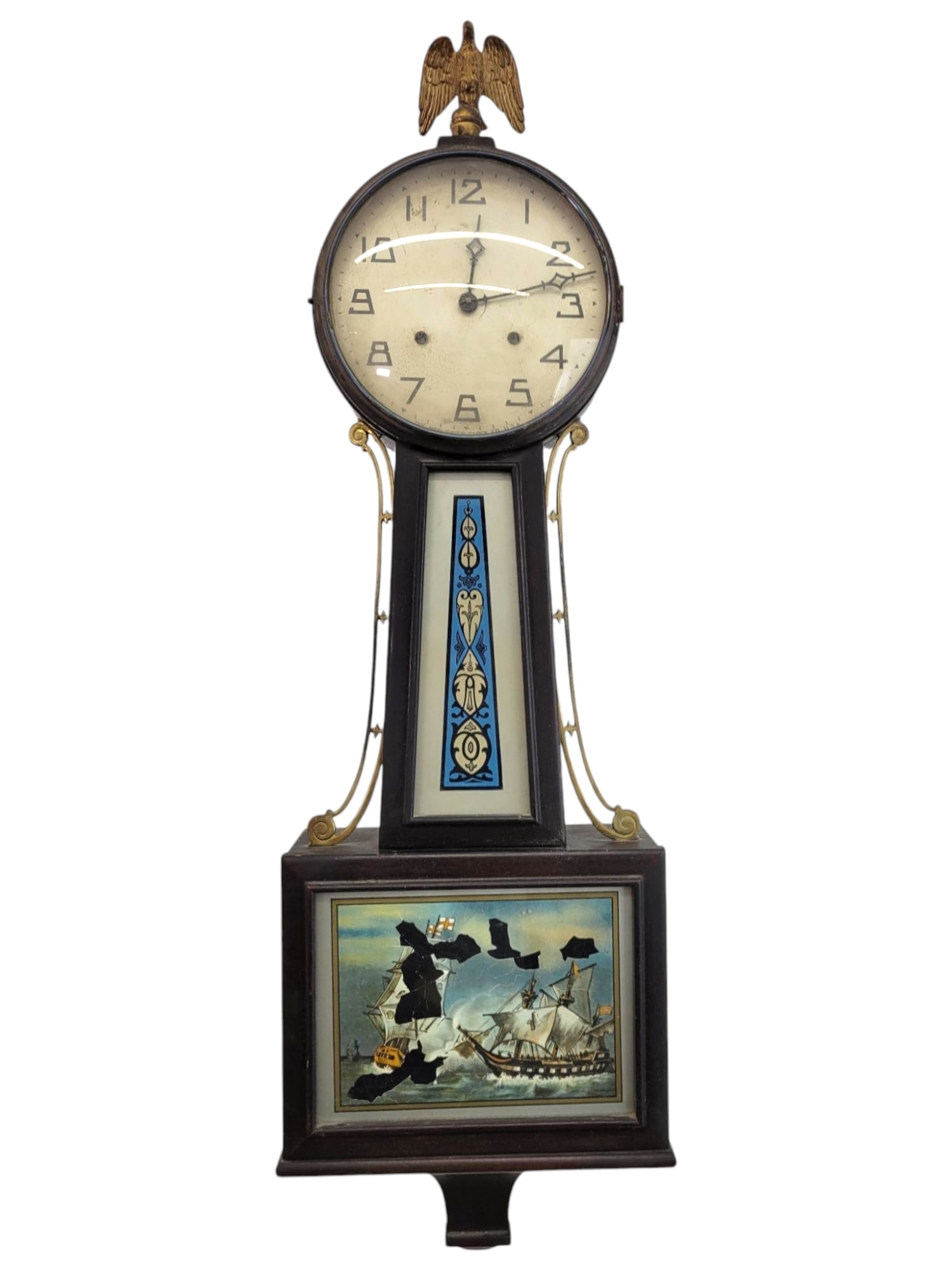 New Haven Banjo Clock with Ship Scene (1 of 16)