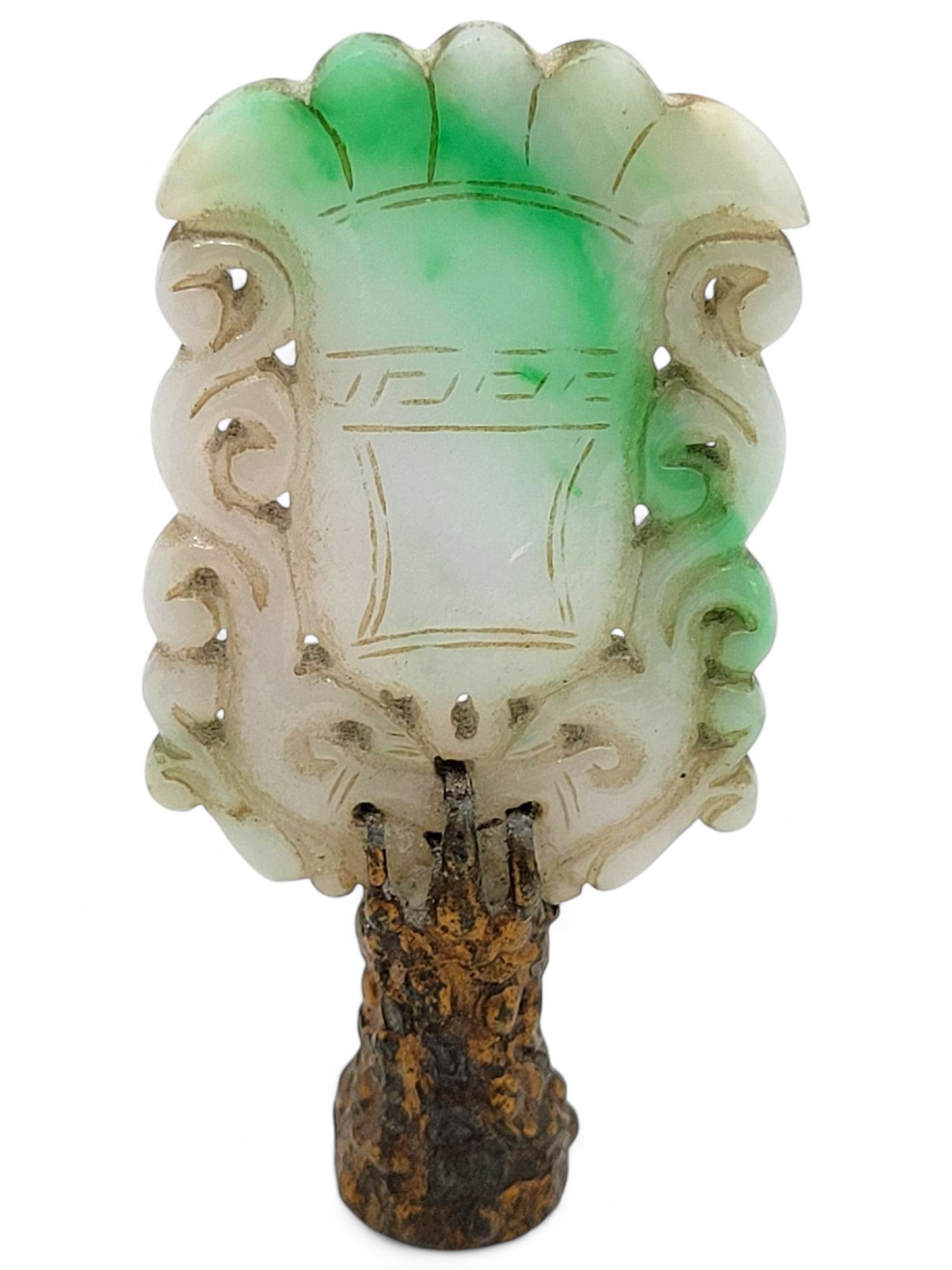 Antique Chinese Jade and Brass Lamp Finial (1 of 11)