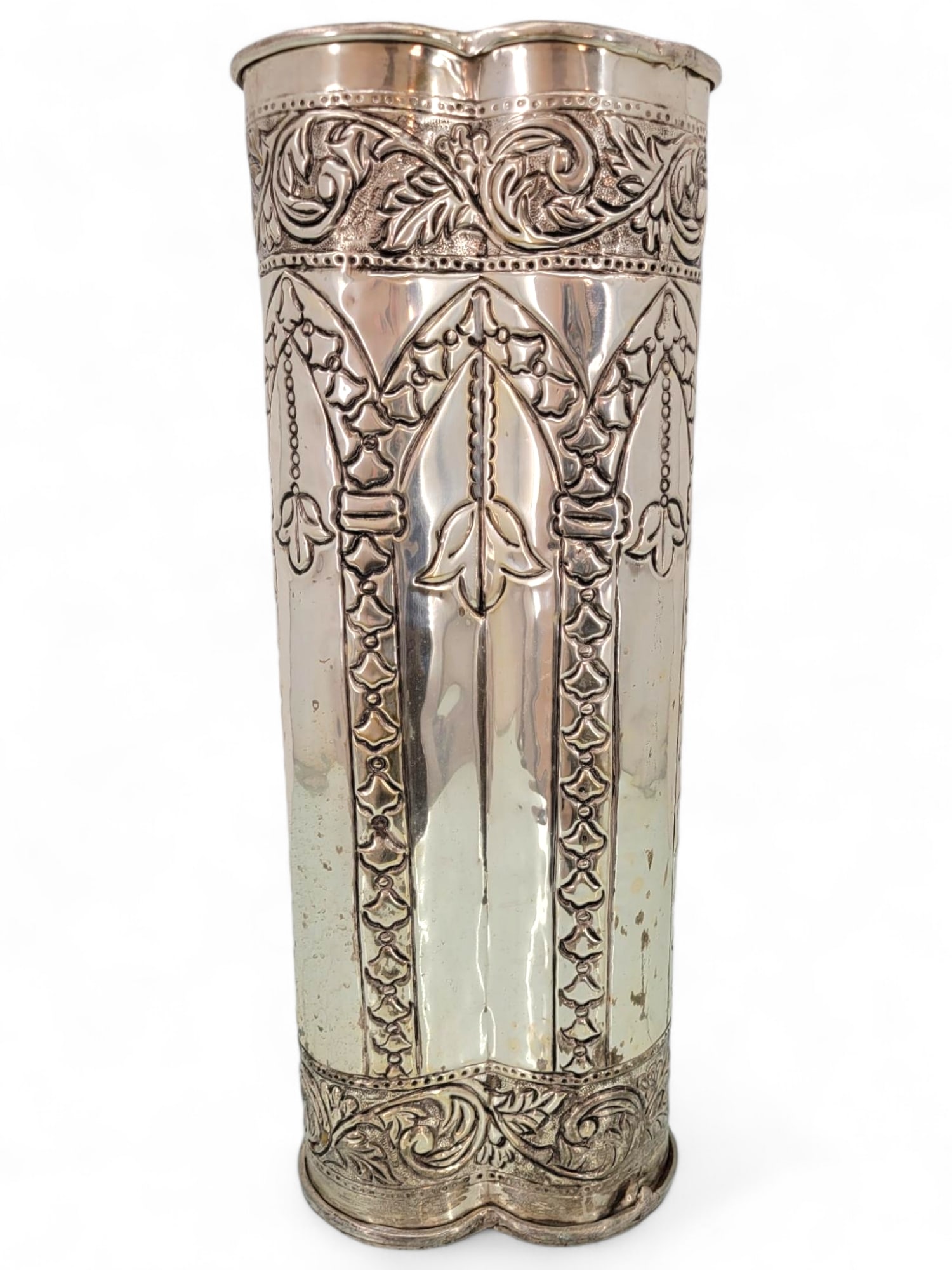 Ornate Silver-Plated Floral Umbrella Holder (1 of 10)