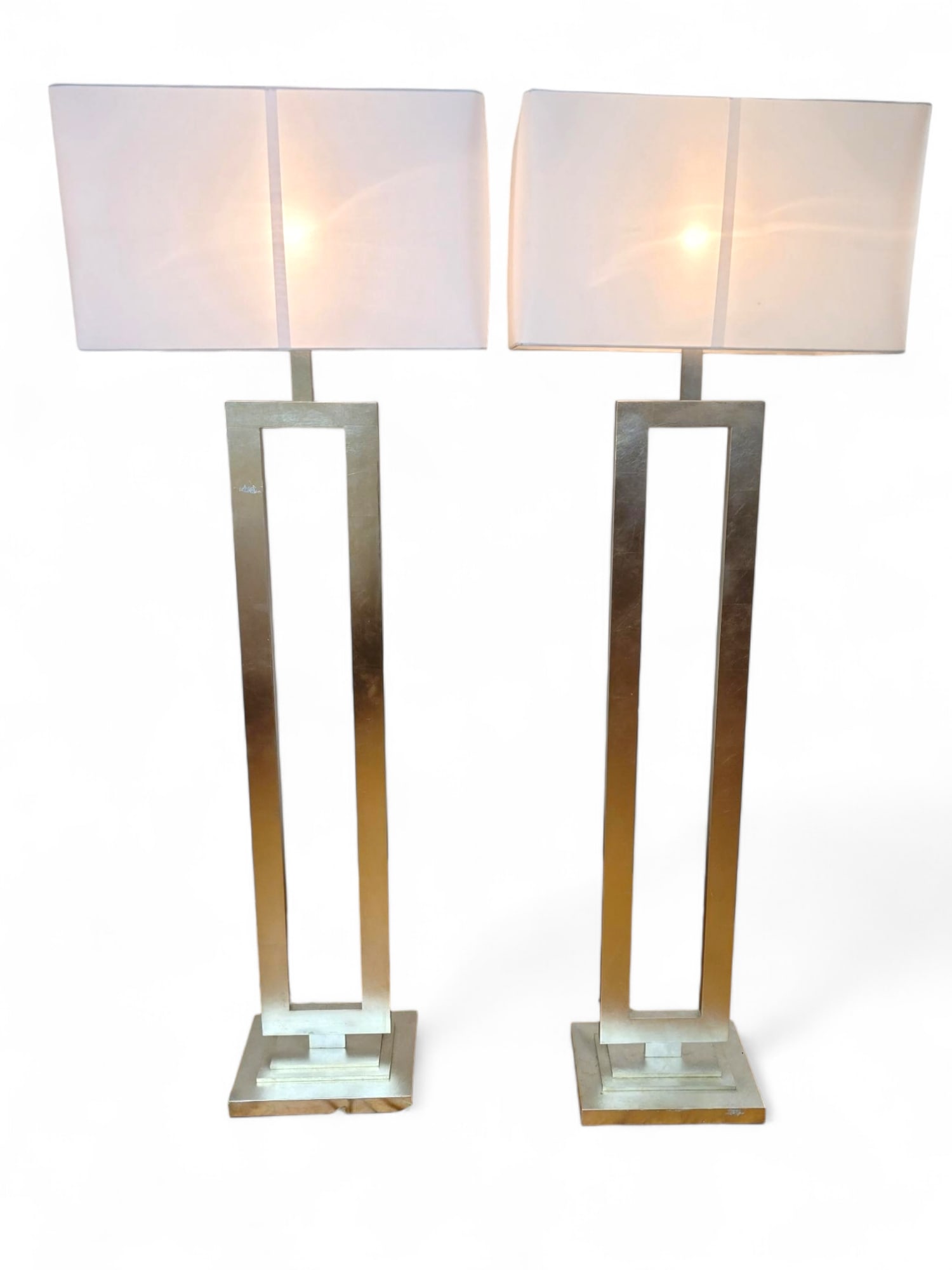 Pair of Modern Silver Floor Lamps (1 of 15)