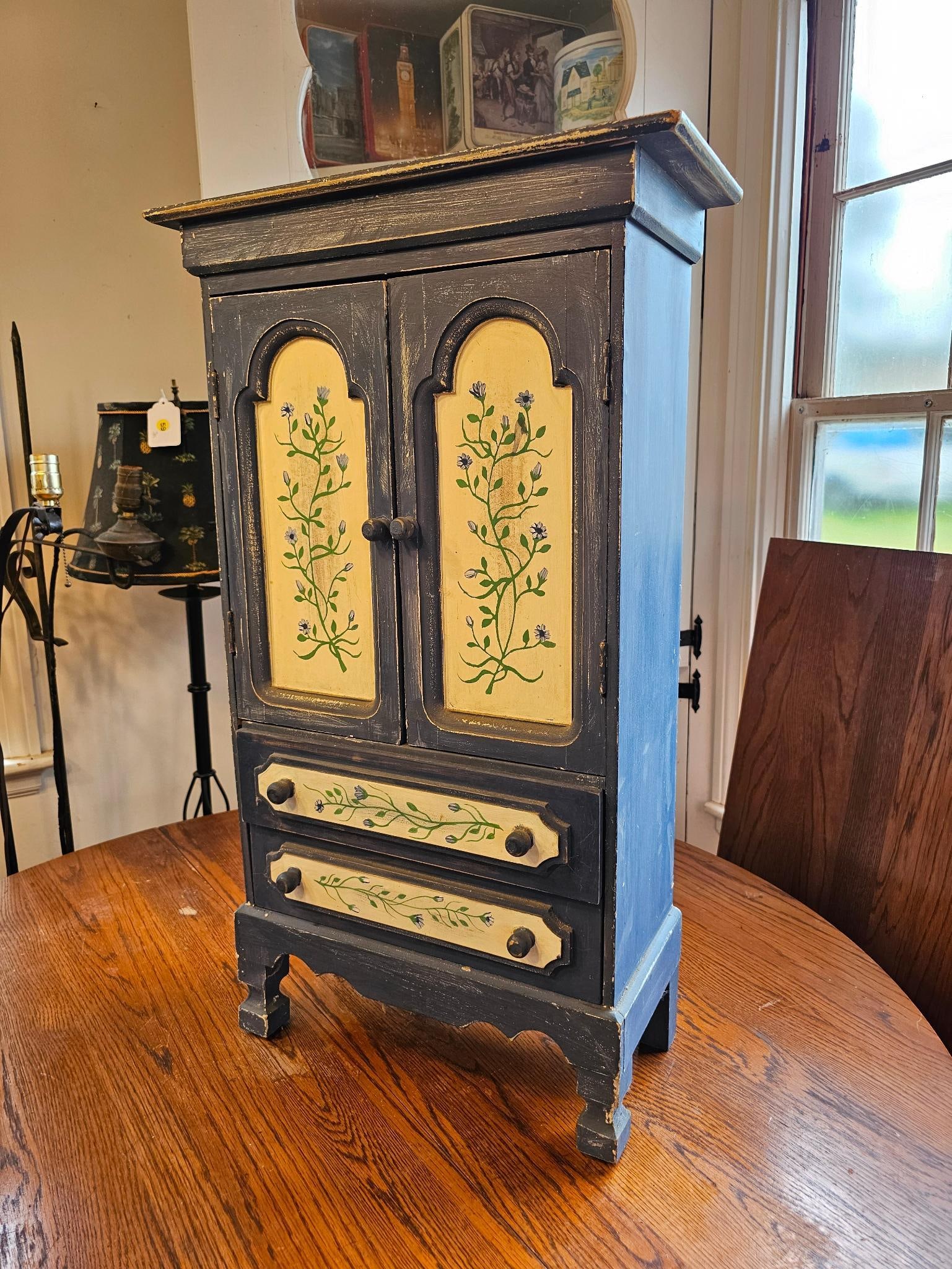 Painted Wooden Cabinet (1 of 8)