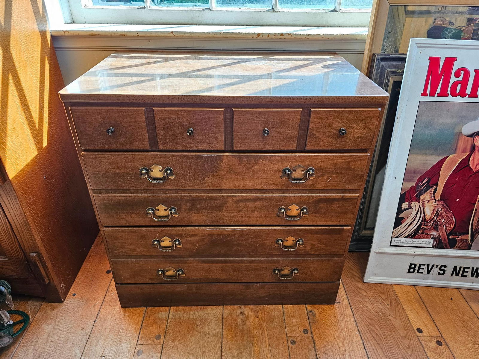 5-Drawer Wood Dresser with Brass Pulls (1 of 5)