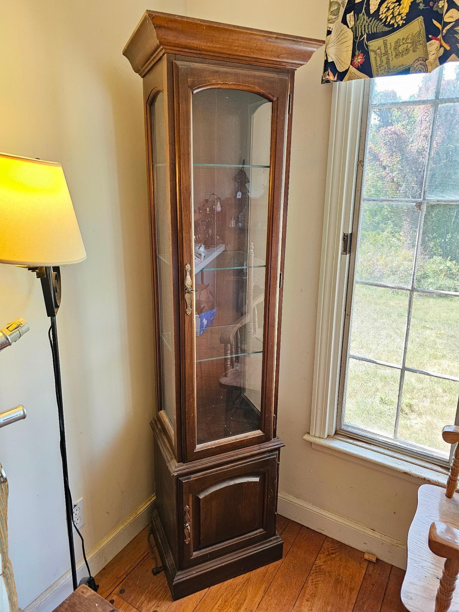 Tall Glass-Fronted  Lighted Display Cabinet (1 of 7)