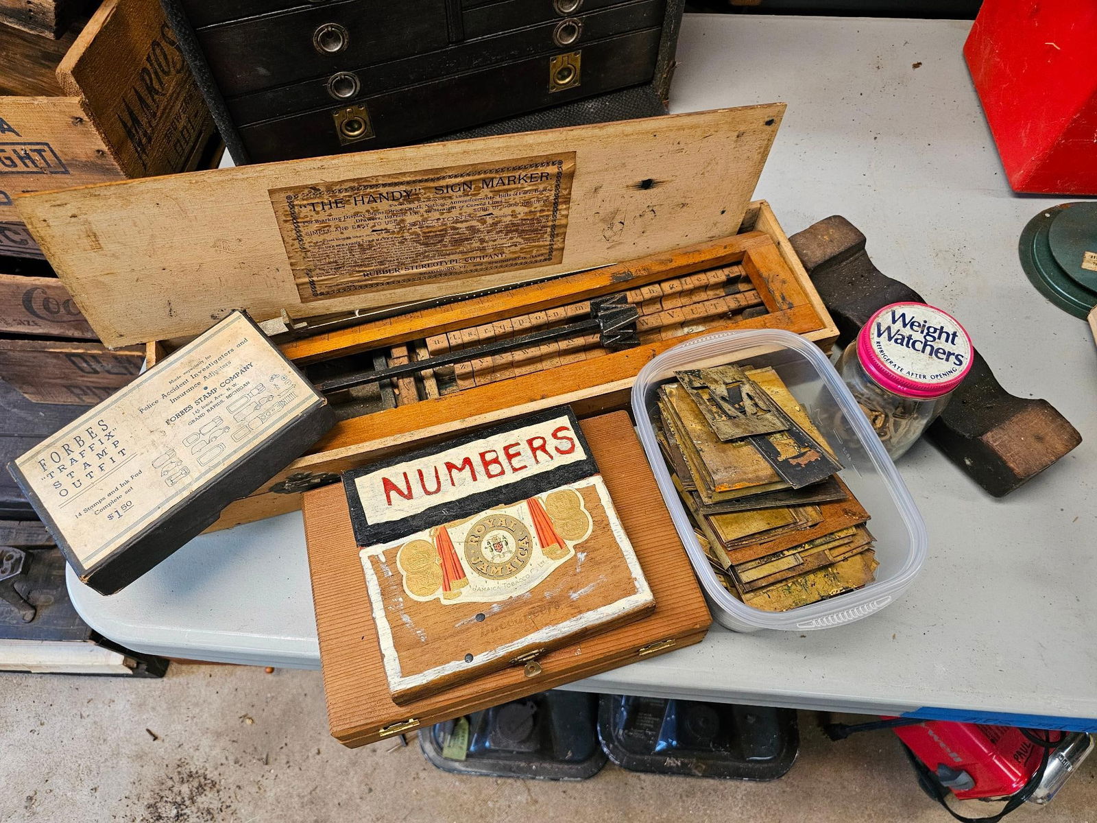 Lot of Vintage Sign-Marking Tools & Stencils (1 of 16)